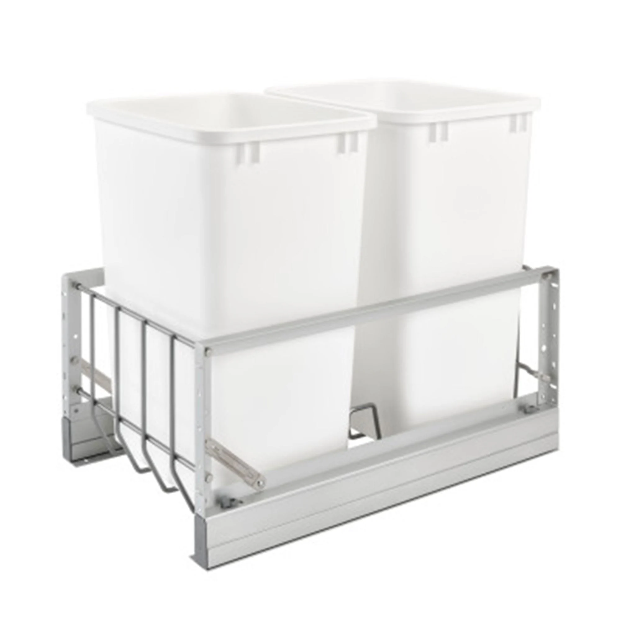 Rev-A-Shelf Double Pullout 35 qt. Kitchen Trash Can with Soft-Close, 5349-18DM-2