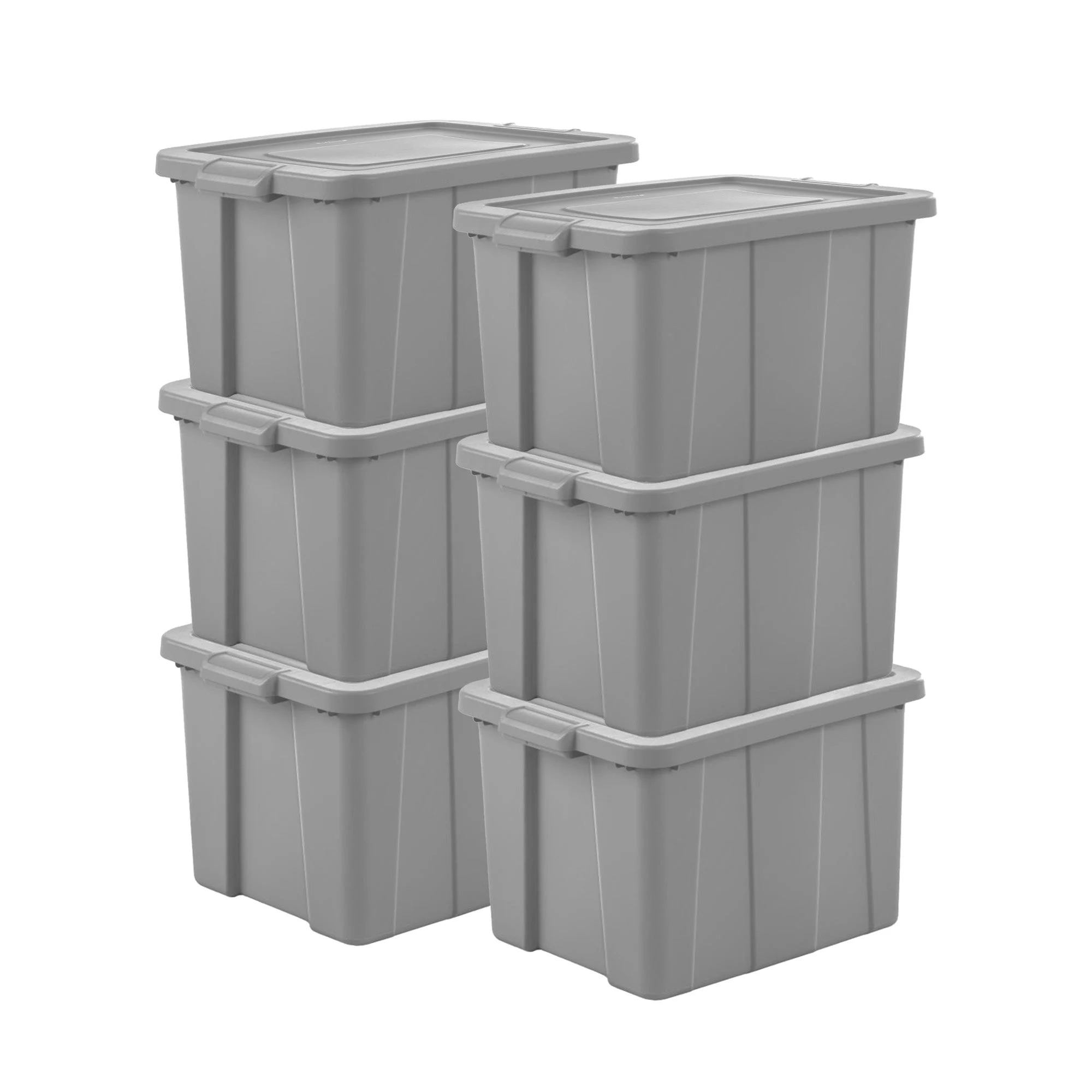 Sterilite Tuff1 18 Gallon Plastic Storage Tote Container Bin with Lid (6 Pack)