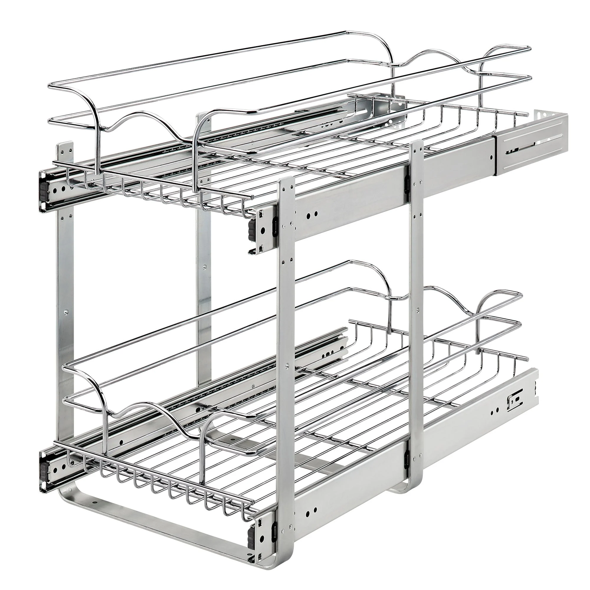 Rev-A-Shelf Pullout 2-Tier Basket Organizer for Kitchen or Vanity Cabinets, 12 x 22 In, 5WB2-1222CR-1