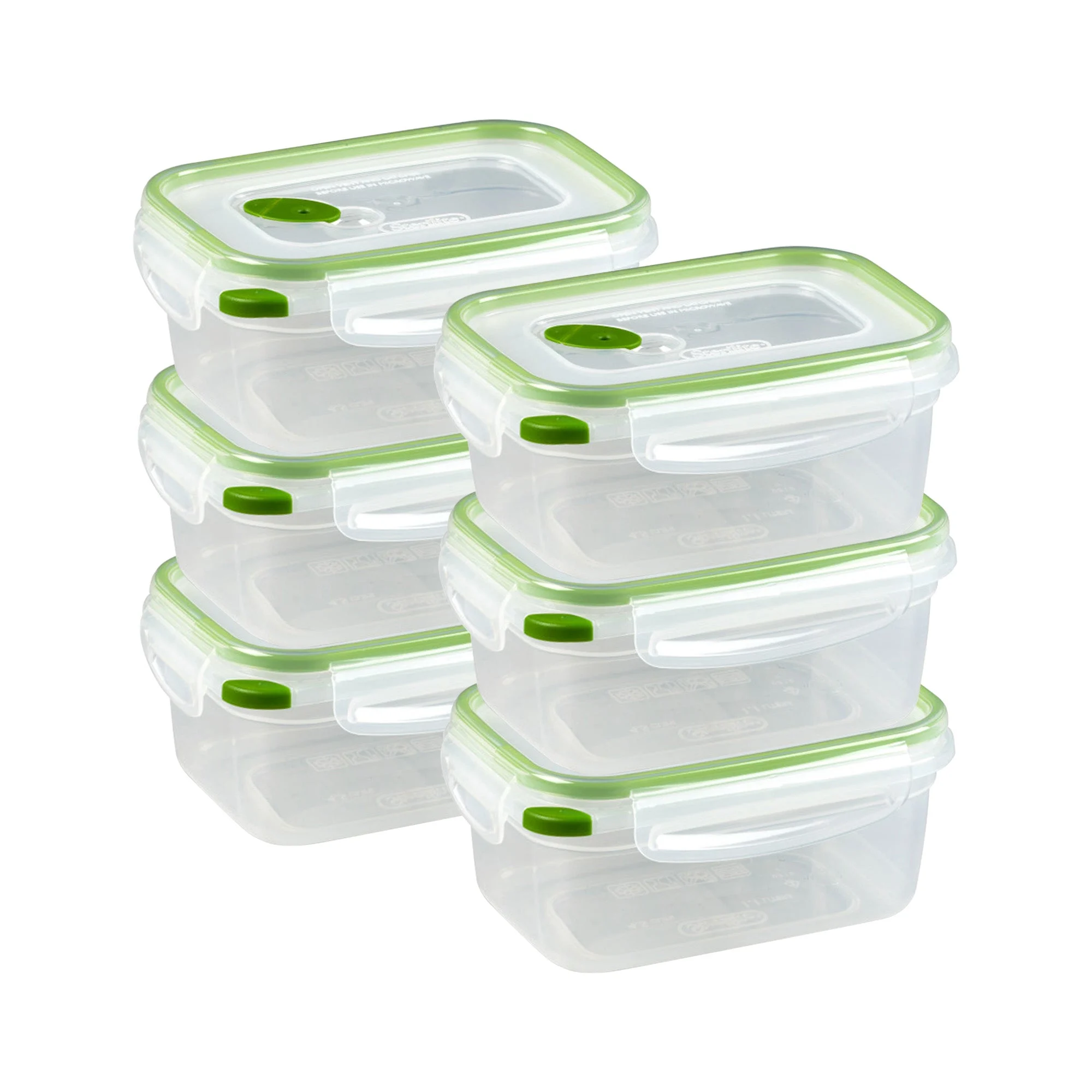 Sterilite 4.5 Cup Rectangle Ultra-Seal Food Storage Container, Green (6 Pack)