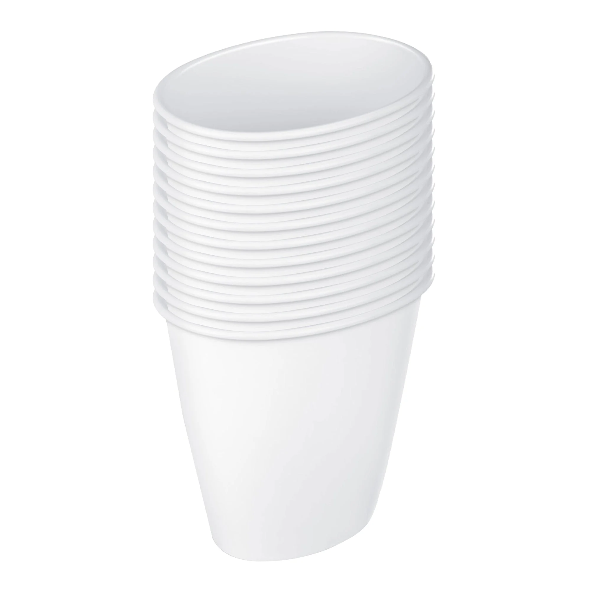 Sterilite Petite 1.5-Gallon Home Oval Vanity Trash Wastebasket, White (12 Pack)