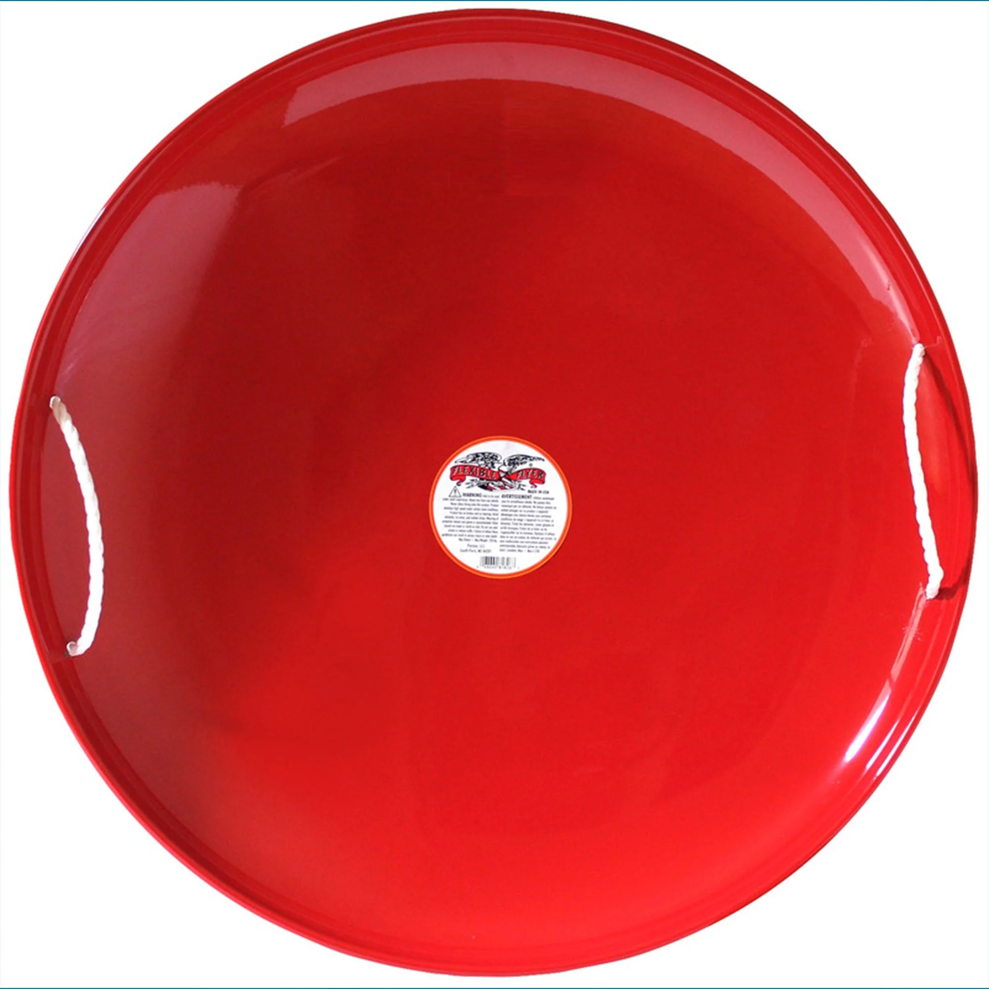 Flexible Flyer Steel Saucer 26" Metal Winter Snow Sled for Kids and Adults, Red