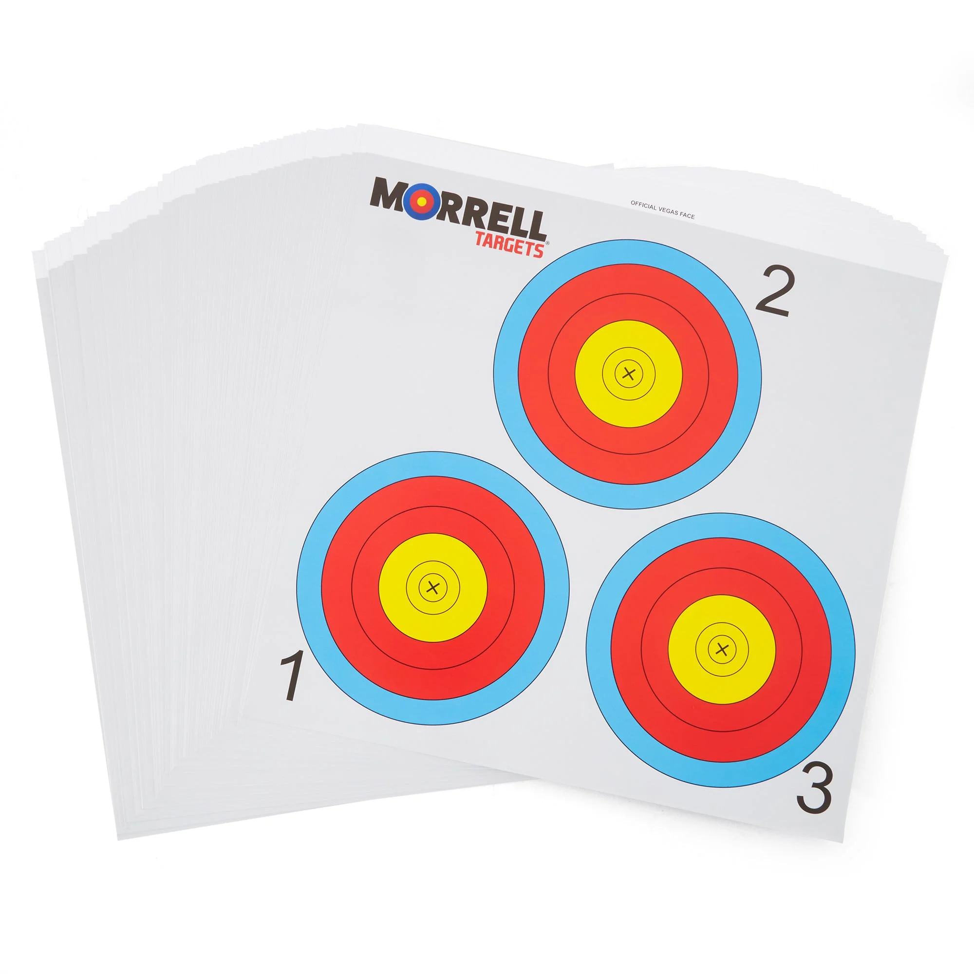 Morrell Targets Archery NFAA Official 3 Spot Paper Target Face, 100 Count Pack