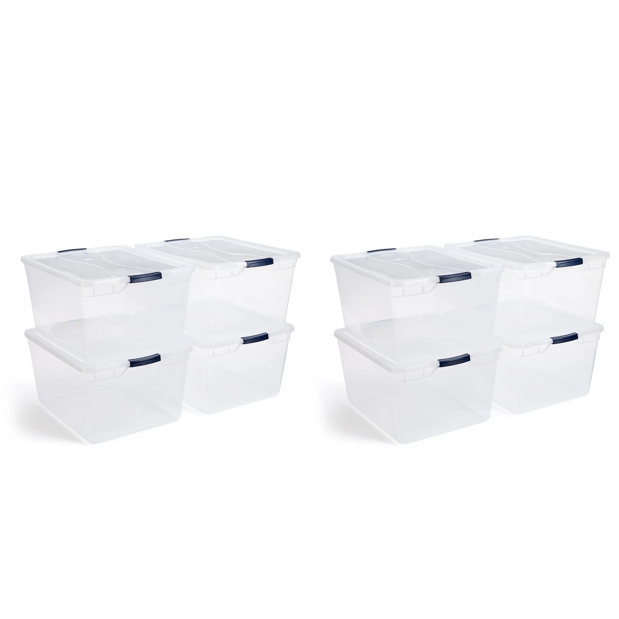 Rubbermaid Cleverstore 74 Qt Latching Plastic Storage Container & Lid (8 Pack)