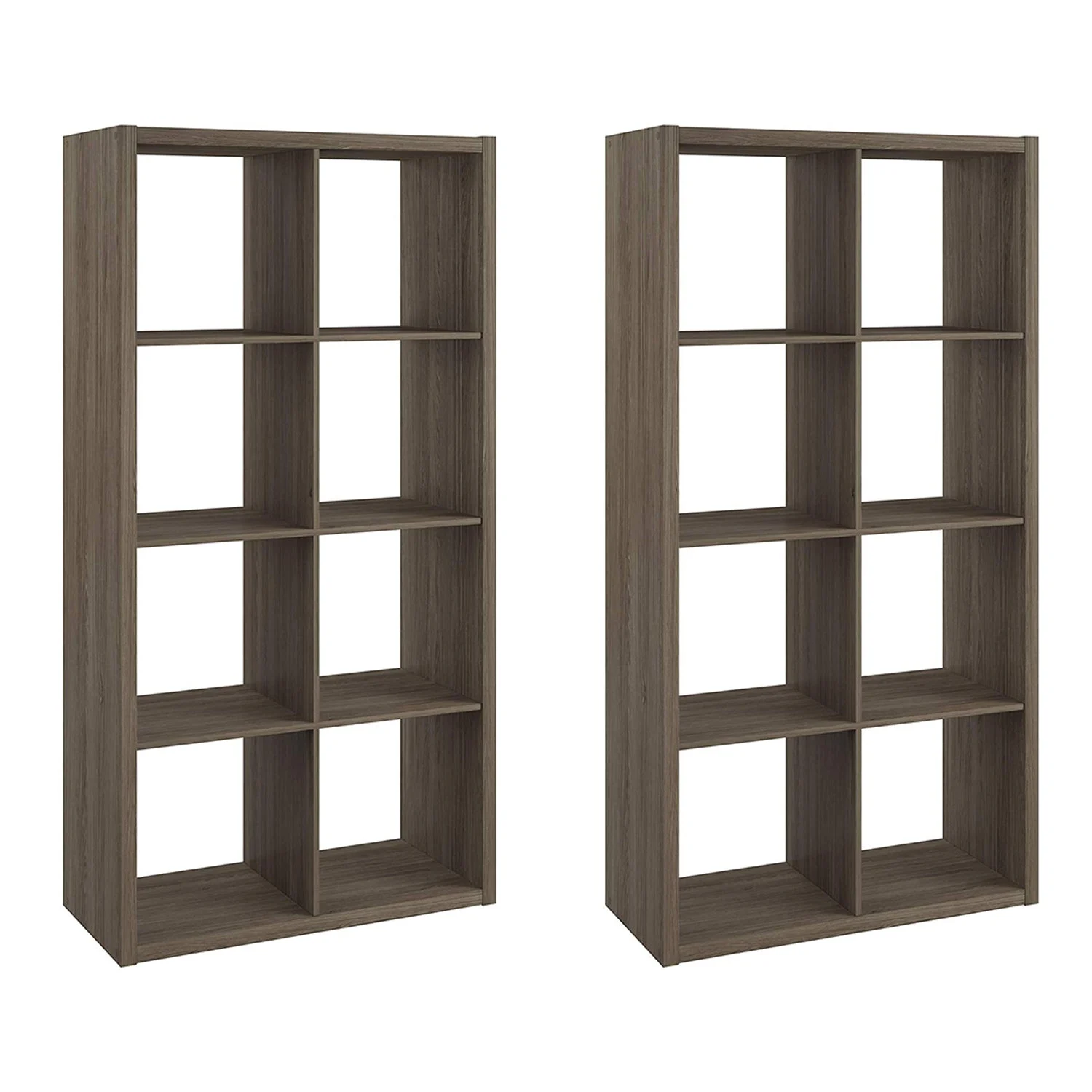 ClosetMaid Bookcase Open Back 8-Cube Storage Organizer, Graphite Gray (2 Pack)