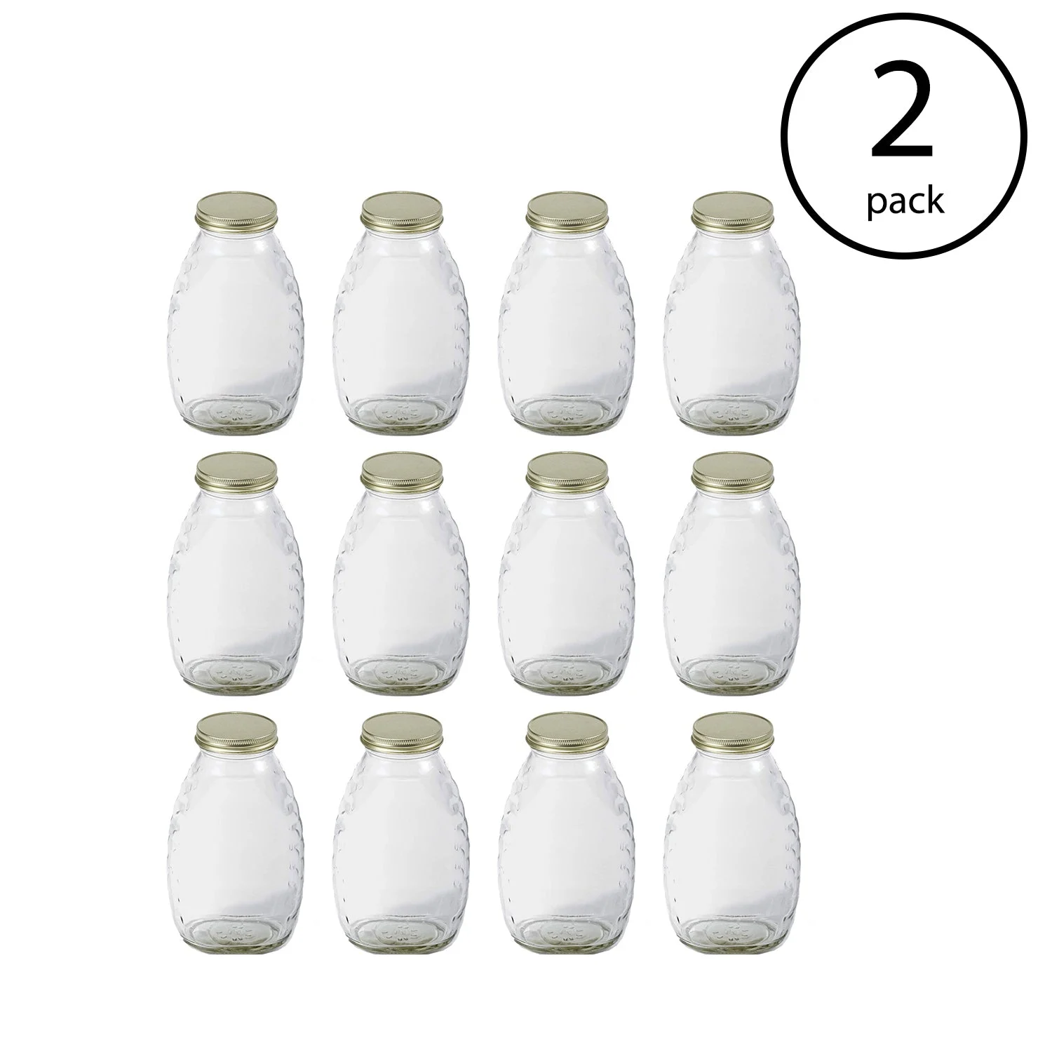 Little Giant HJAR16 16-Ounce Beekeeping Honey Skep Jar w/ Airtight Lid (24 Jars)