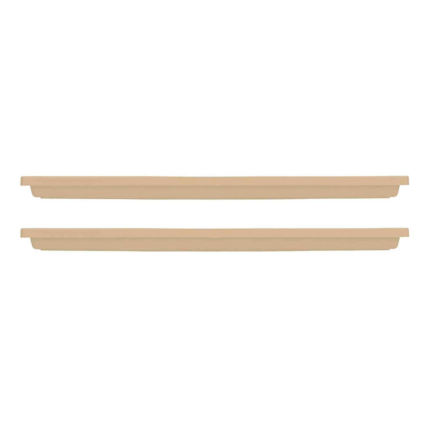 HC Companies Venetian 23.5 In Rectangular Flower Box Saucers, Sandstone (2 Pack)