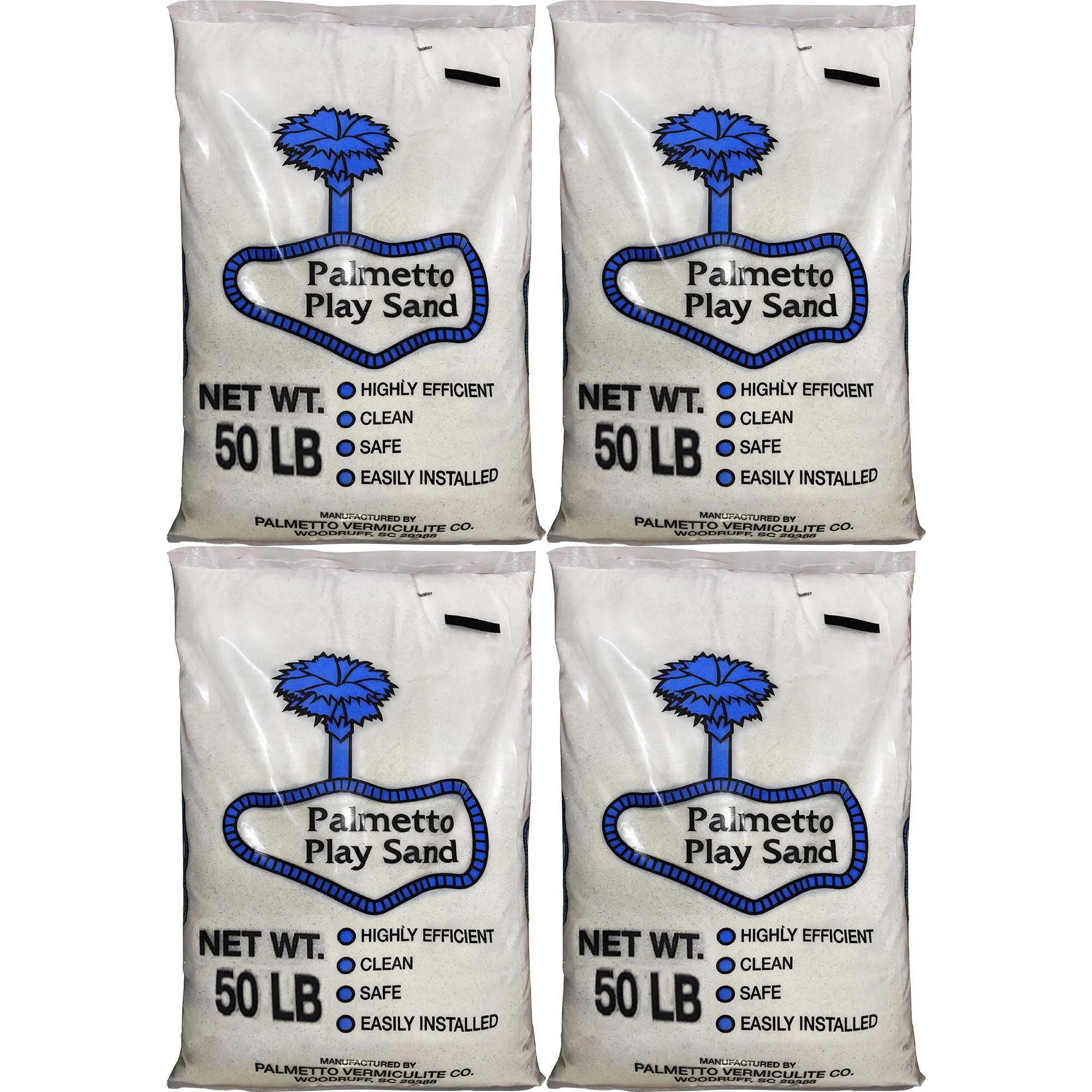Palmetto Natural Play Sand for Sand Box & Play Areas, 50 Pounds, Creme (4 Pack)