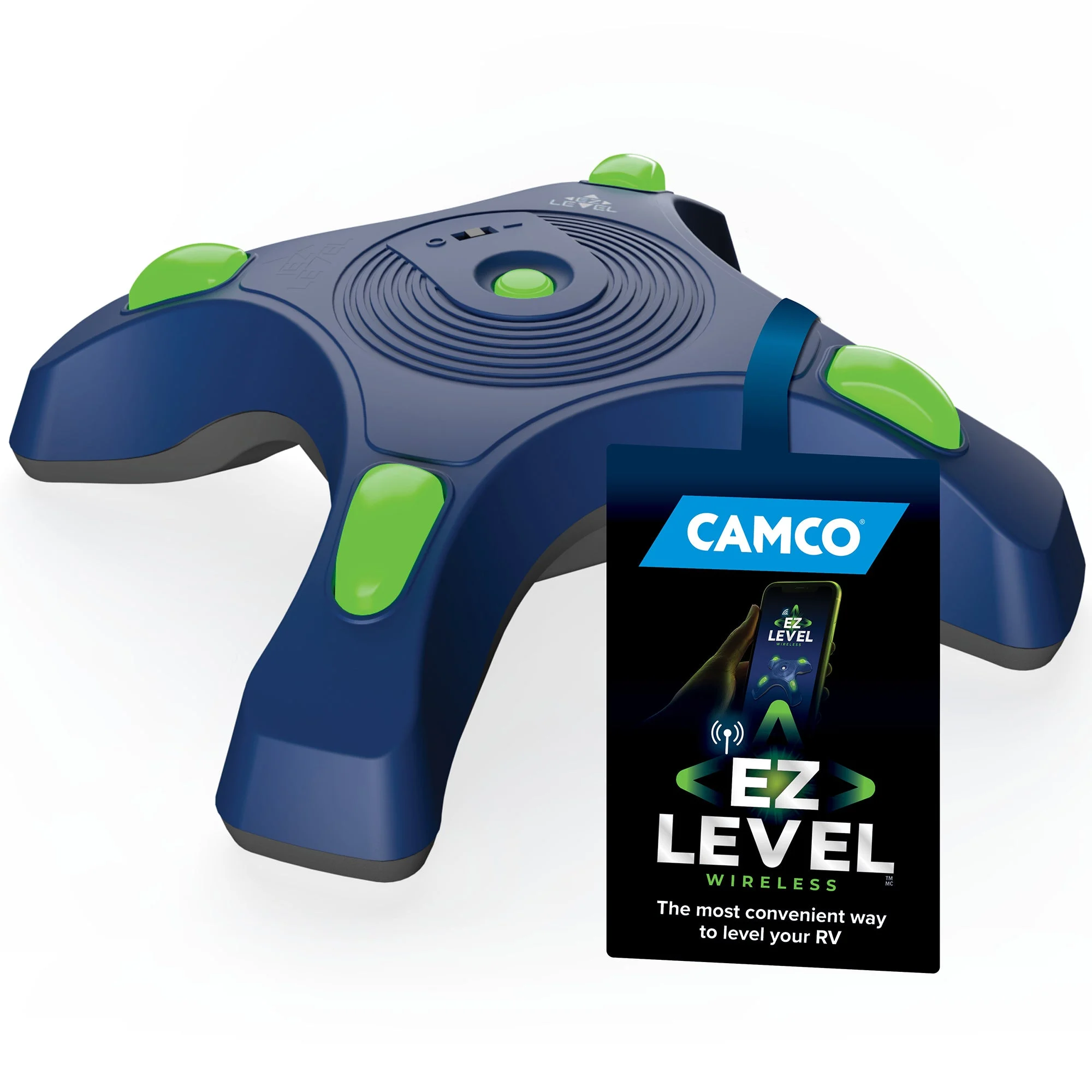 Camco Wireless Automatic RV EZ Level with Illuminated Indicator Lights, Blue