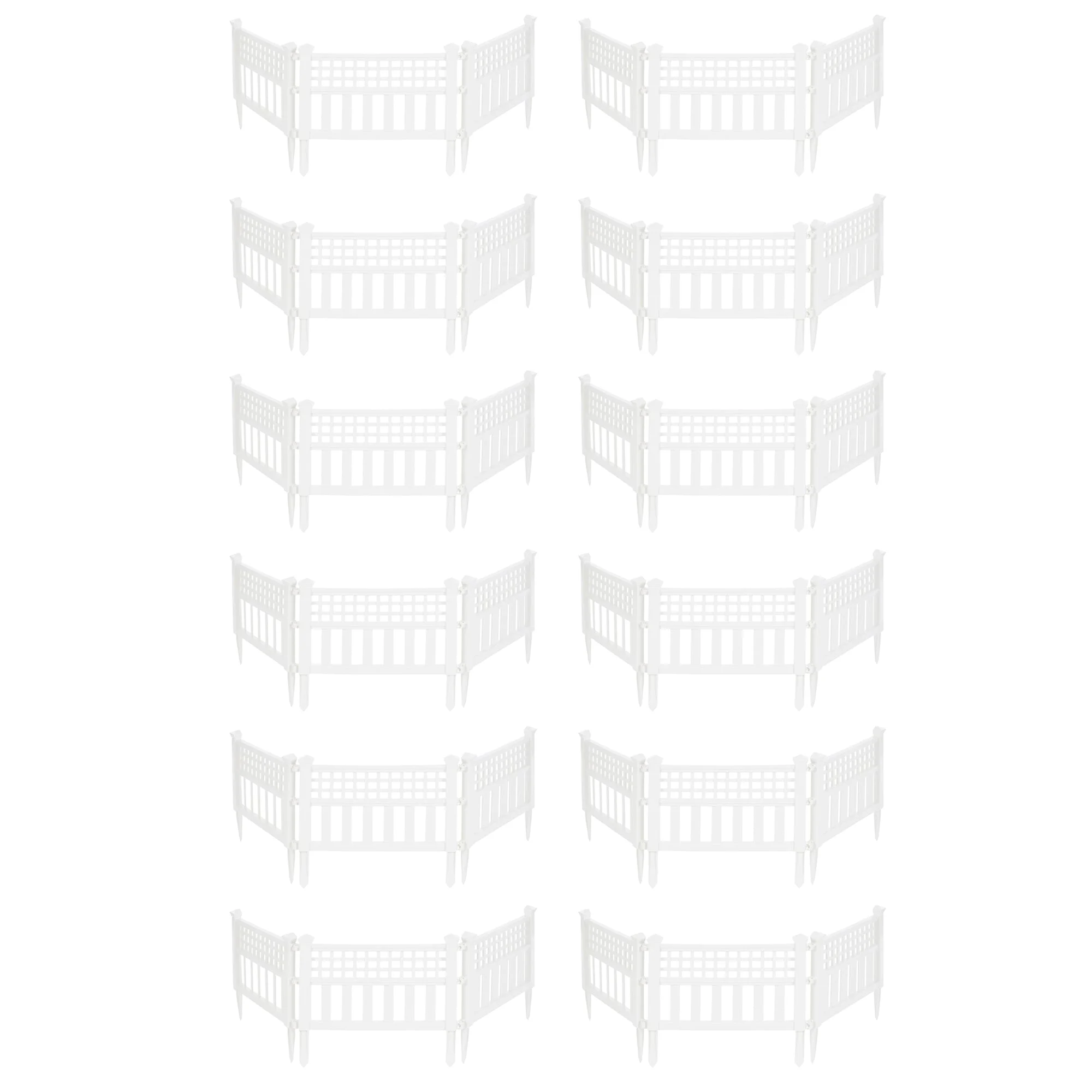 Suncast Grand View 14.5 x 24 Inch Garden Border Fence Panel, White (12 Pack)