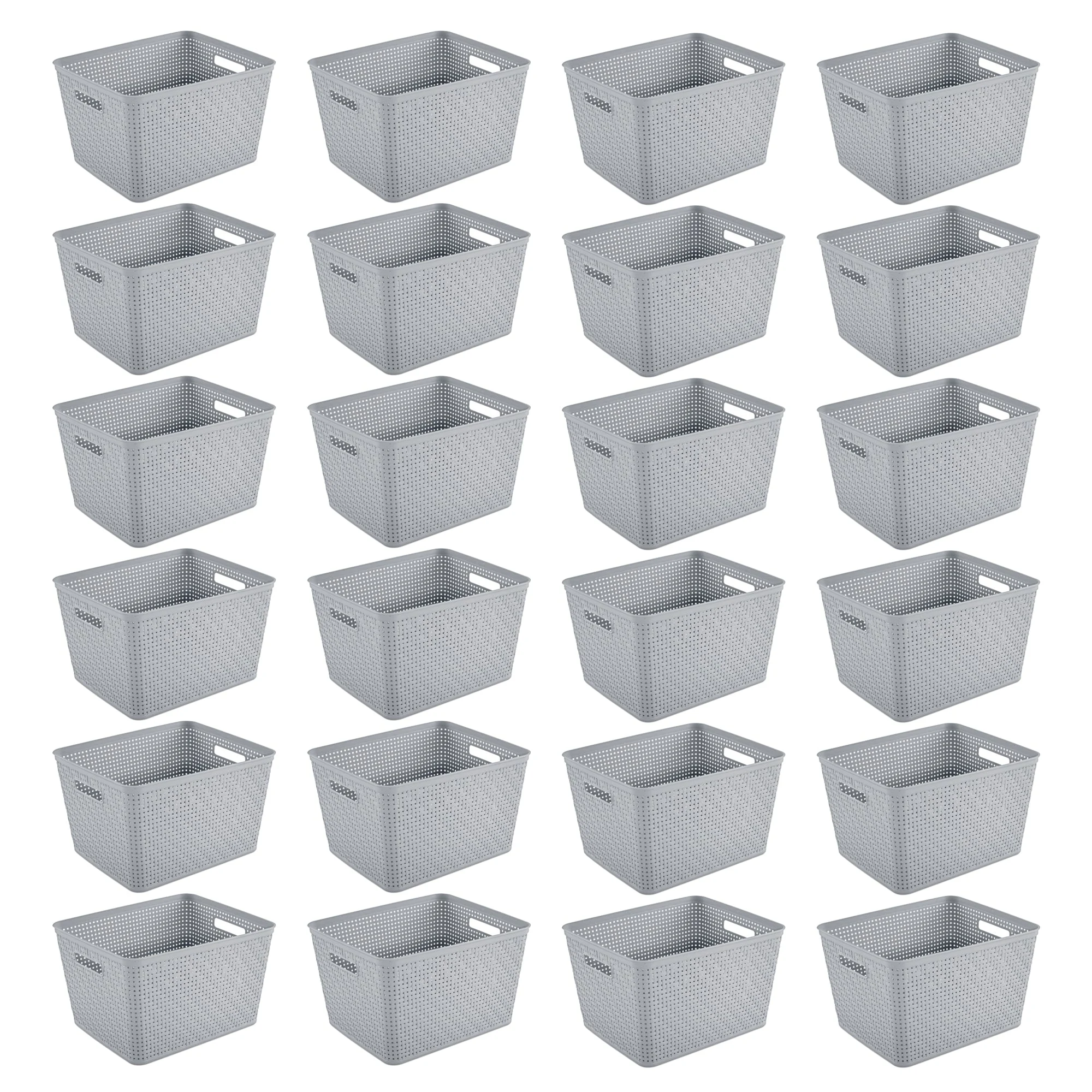 Sterilite 14"Lx8"H Woven Rectangular Tall Basket for Home Organization (24 Pack)