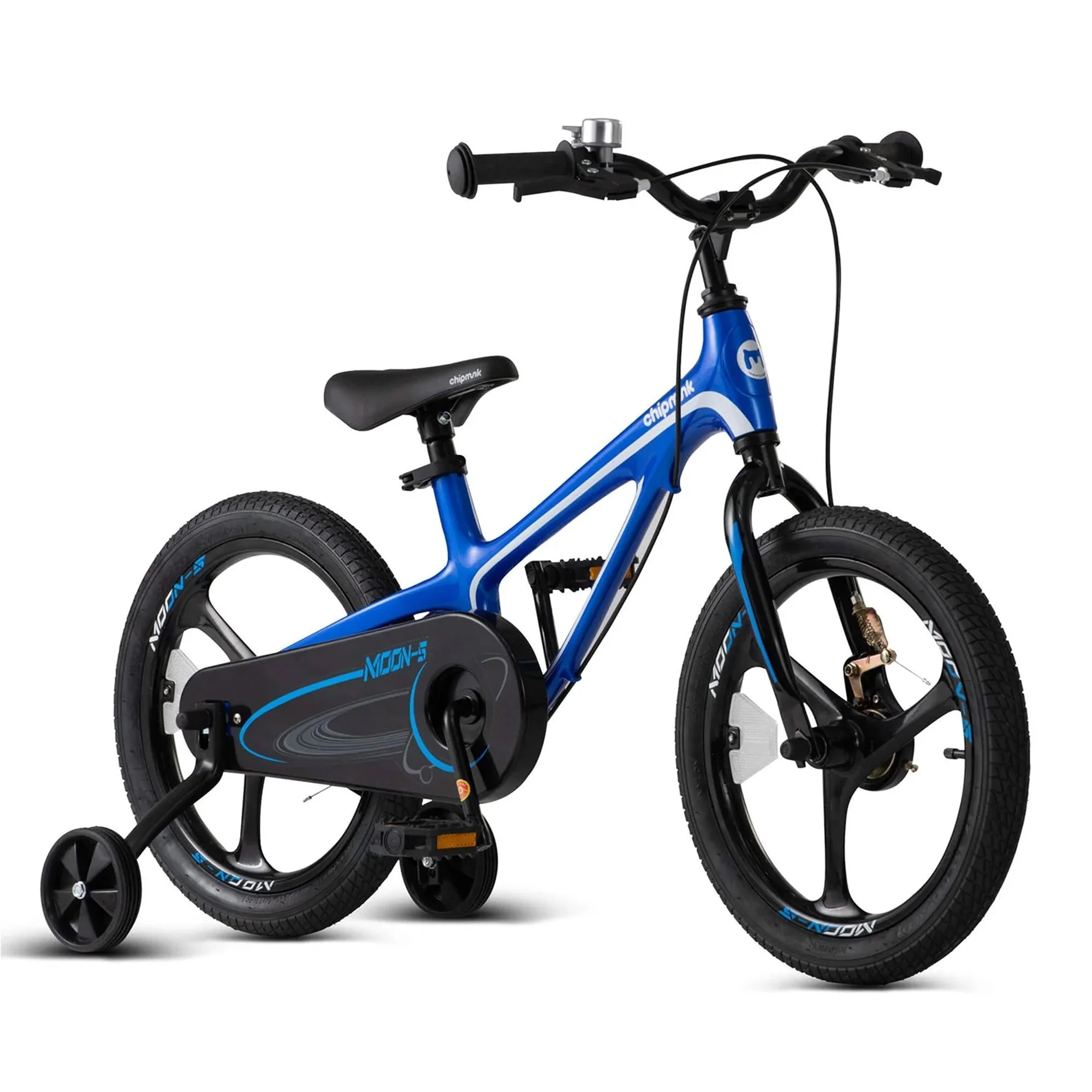 RoyalBaby Moon-5 16" Magnesium Kids Bicycle w/Training Wheels & Kickstand, Blue