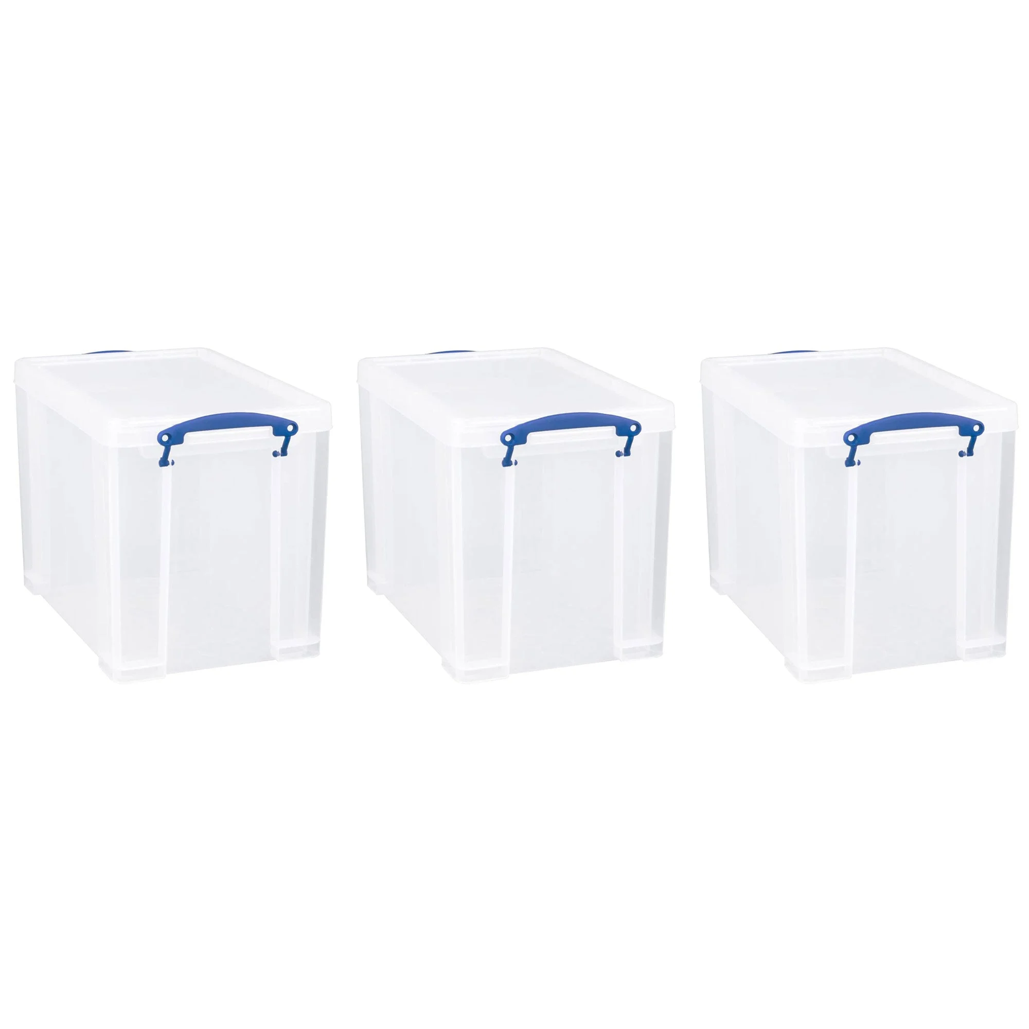 Really Useful Box 19L Storage Container with Lid and Clip Lock Handles, (3 Pack)