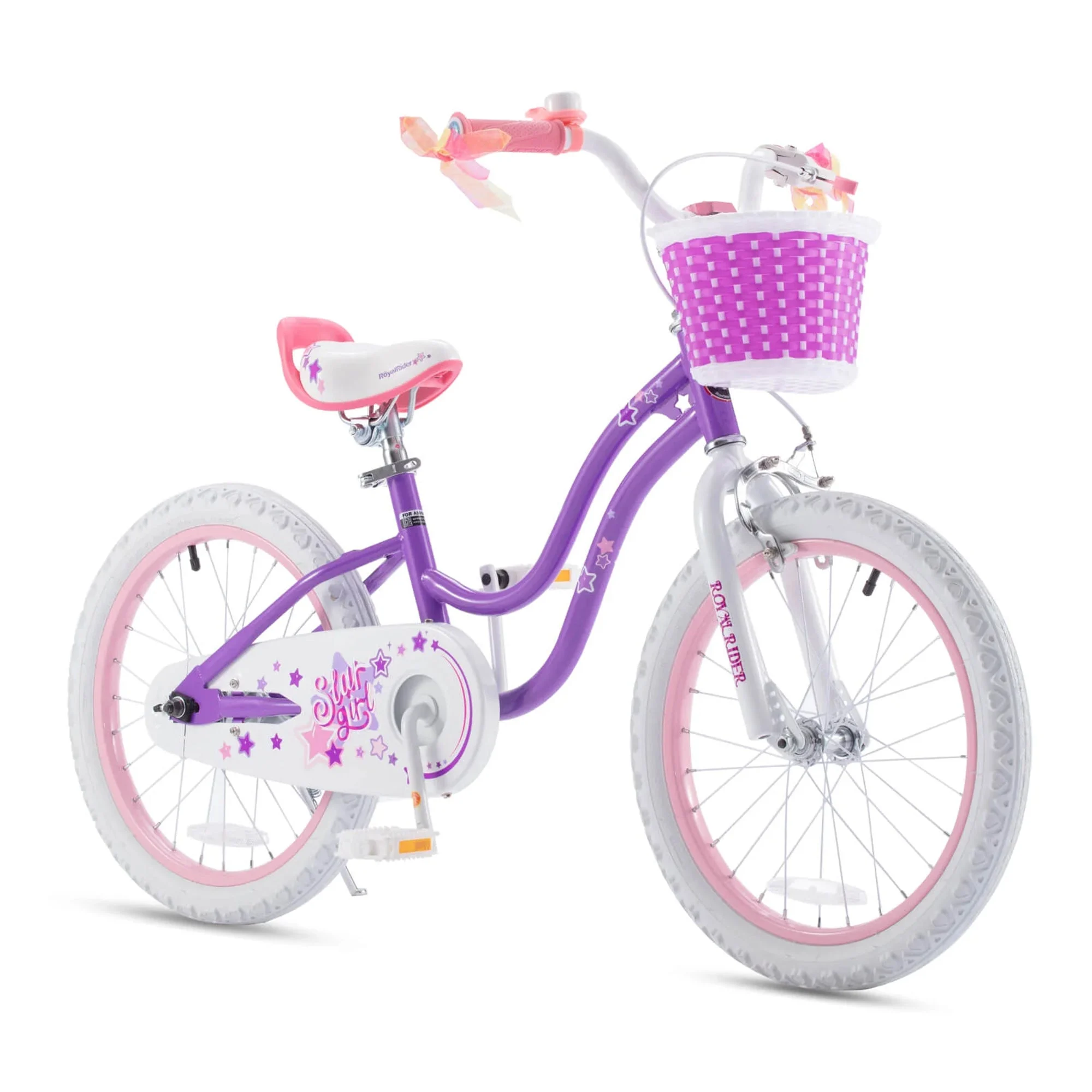 RoyalBaby Stargirl Children's Outdoor Bicycle, 18 Inch with Kickstand, Purple