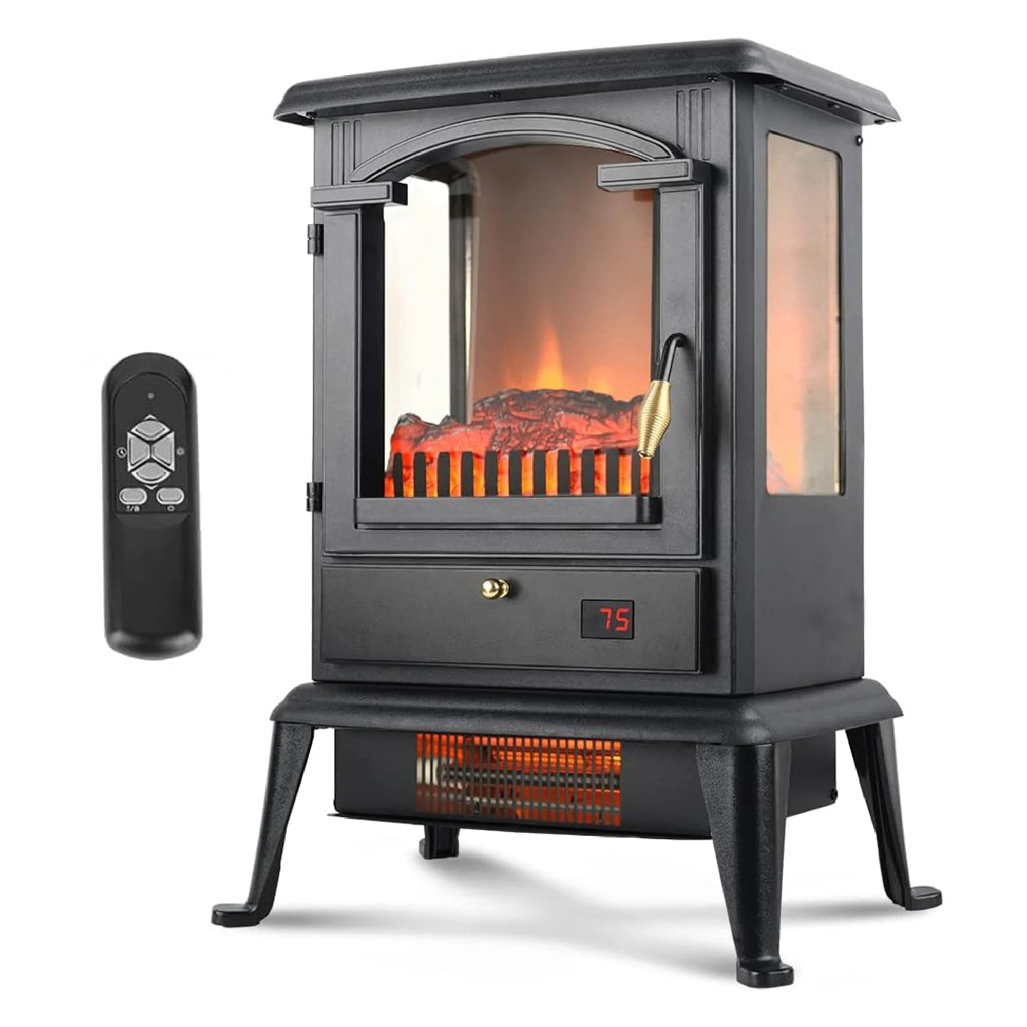 VOLTORB Freestanding Portable Electric Fireplace Heater Stove w/Remote Control