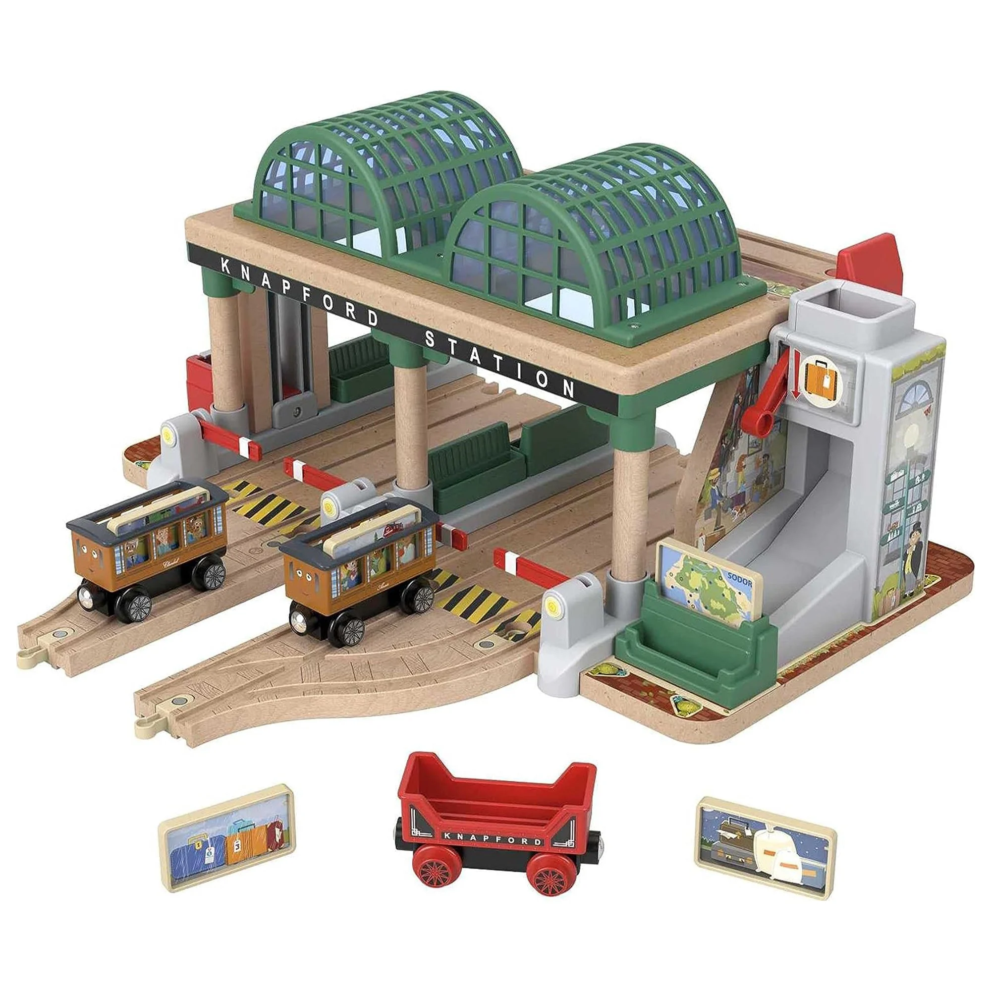 Thomas & Friends Toy Strain Set, Knapford Station Wood Railway Passenger Pickup