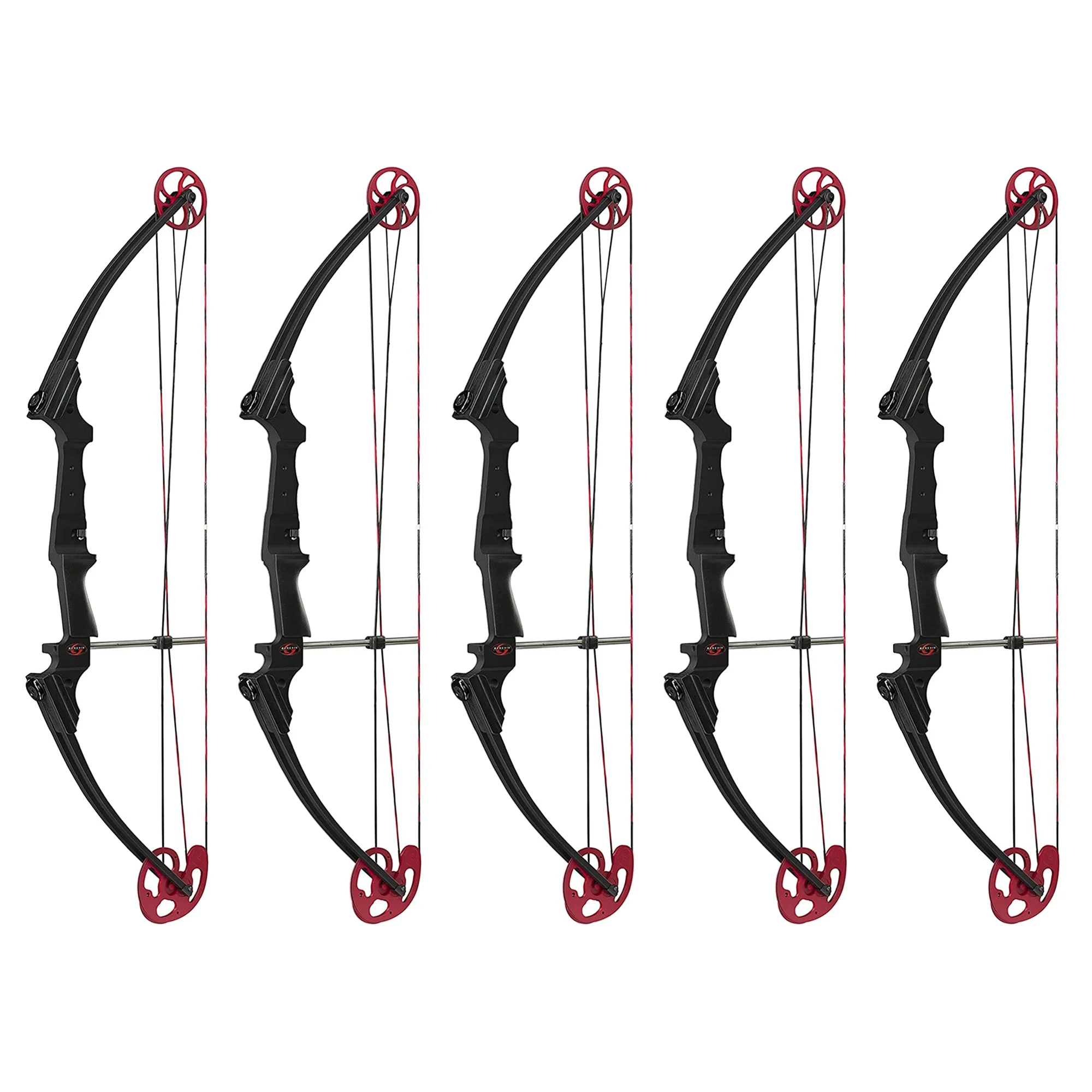 Genesis Archery Original Adjustable Right Handed Compound Bow, Black (5 Pack)