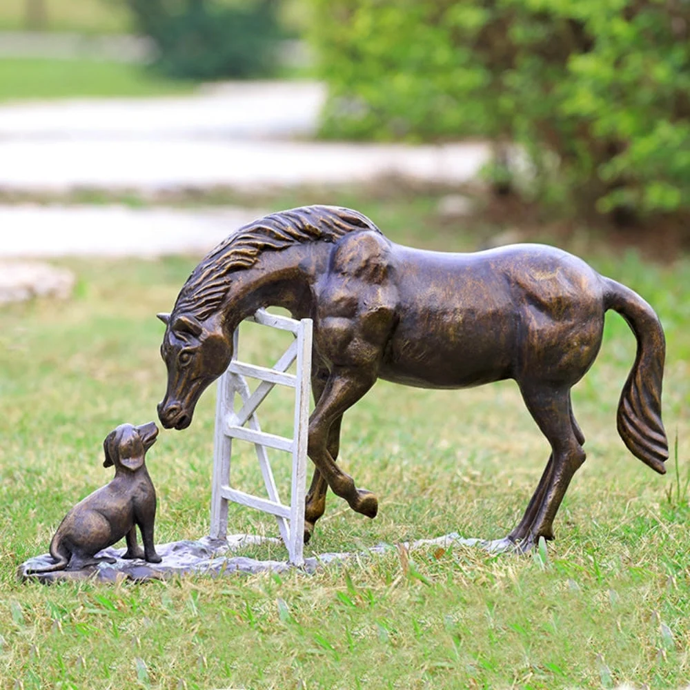SPI Home Barnyard Pals Garden Sculpture – 25" Wide Farm Animal Outdoor Statue with Pig, Chicken, and Goat Figures