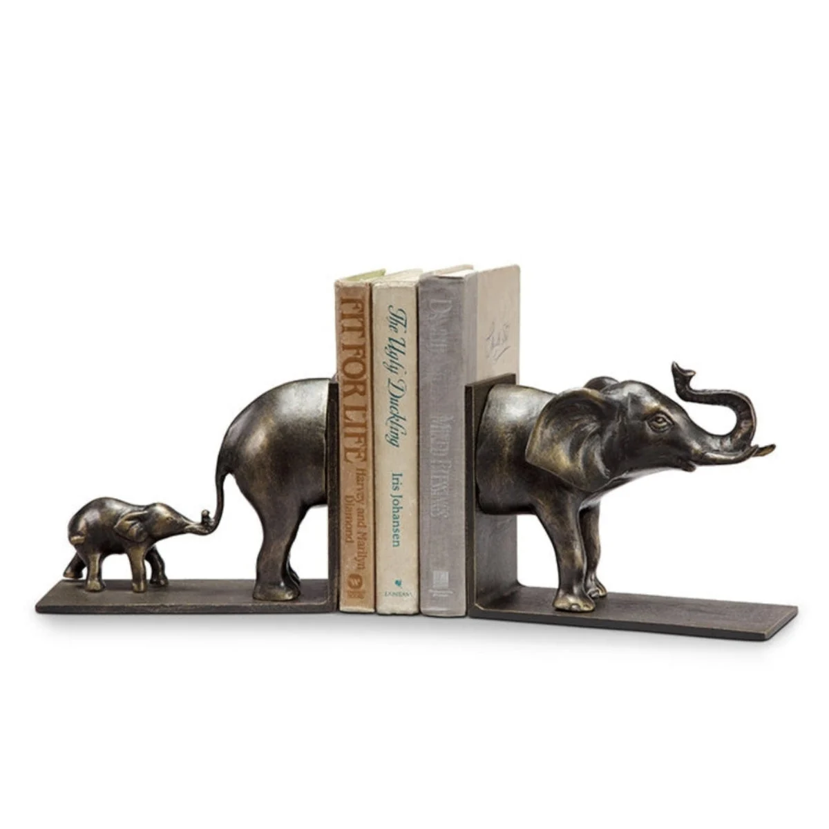 SPI Home Wildlife-Themed Elephant and Baby Bookends Pair