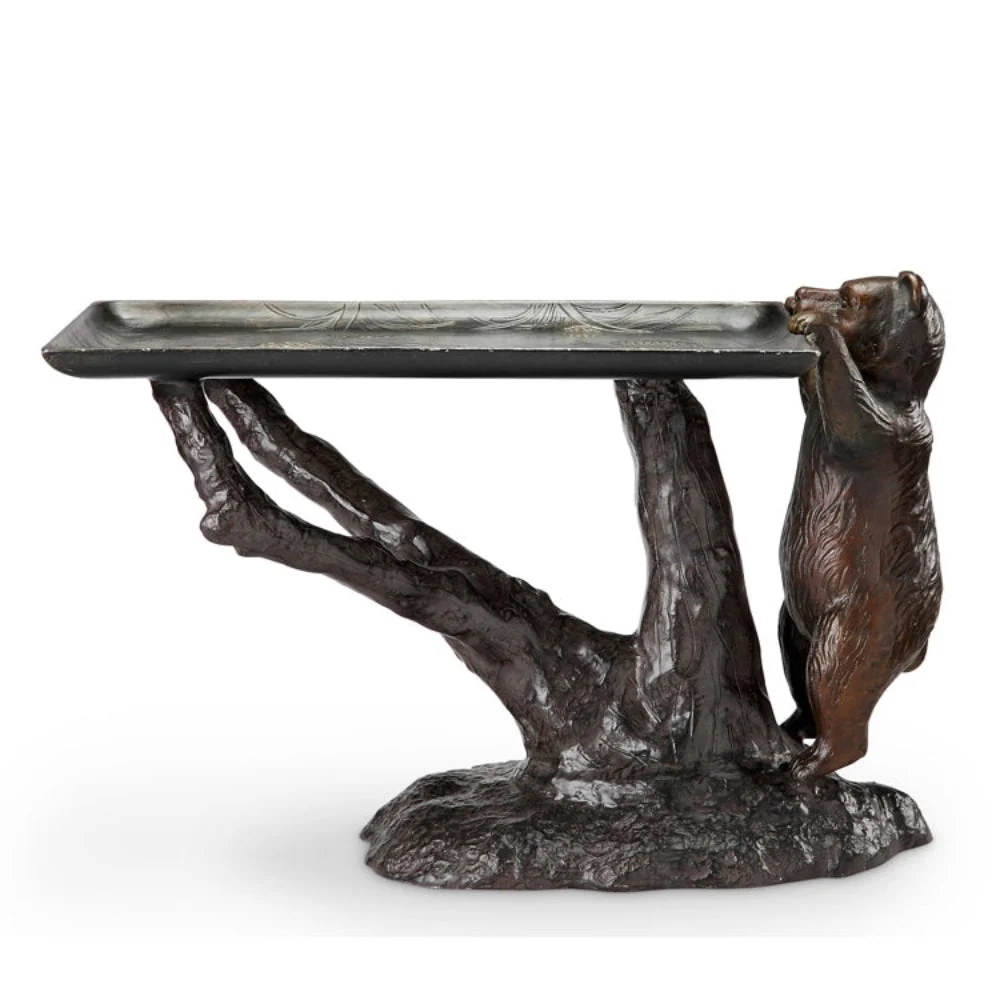 SPI Home Bear End Table – Handcrafted Metal Accent Table with Whimsical Wildlife Design for Indoor or Outdoor Use