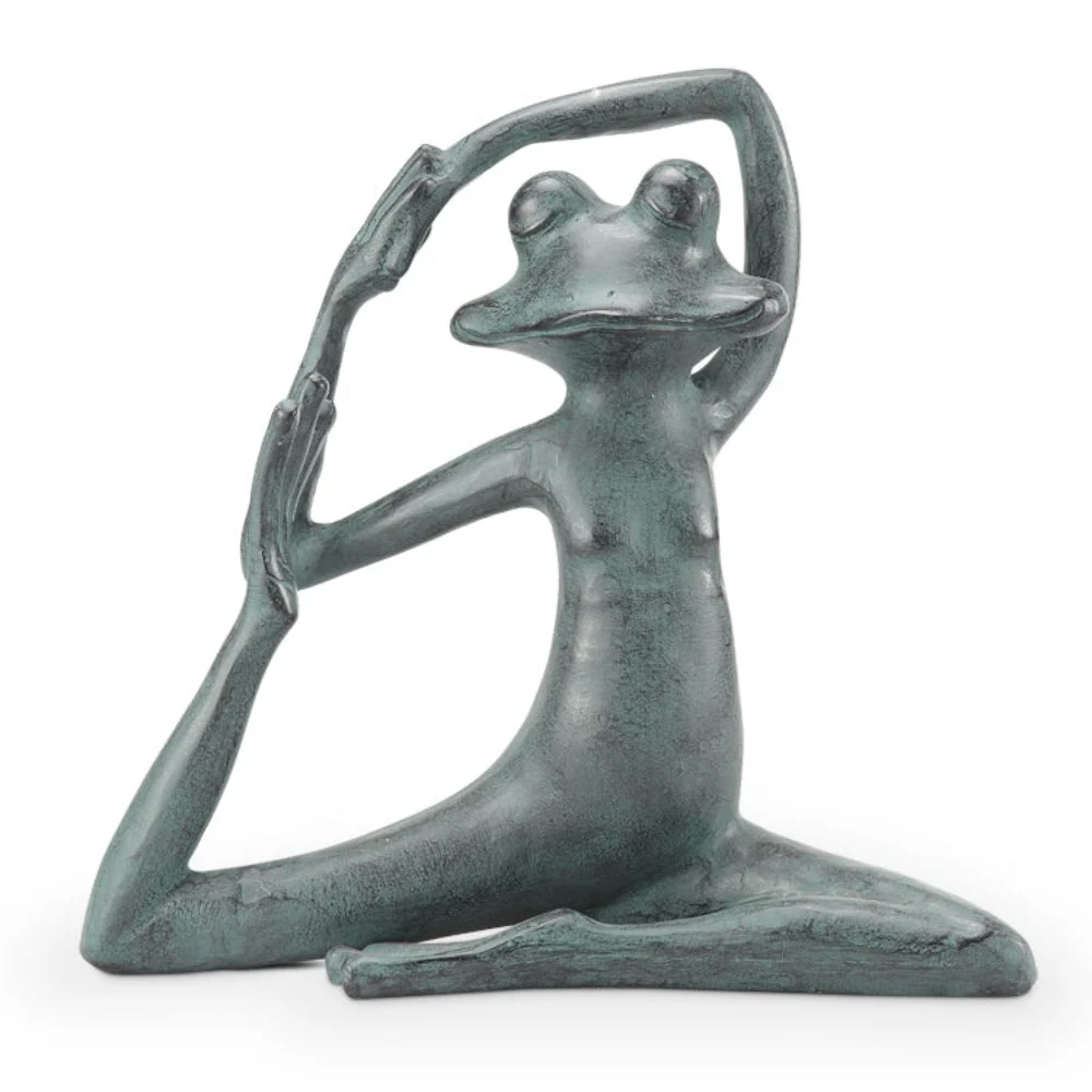 SPI Home Relaxed Yoga Frog Garden Sculpture – Whimsical Metal Outdoor Décor with Zen-Inspired Design