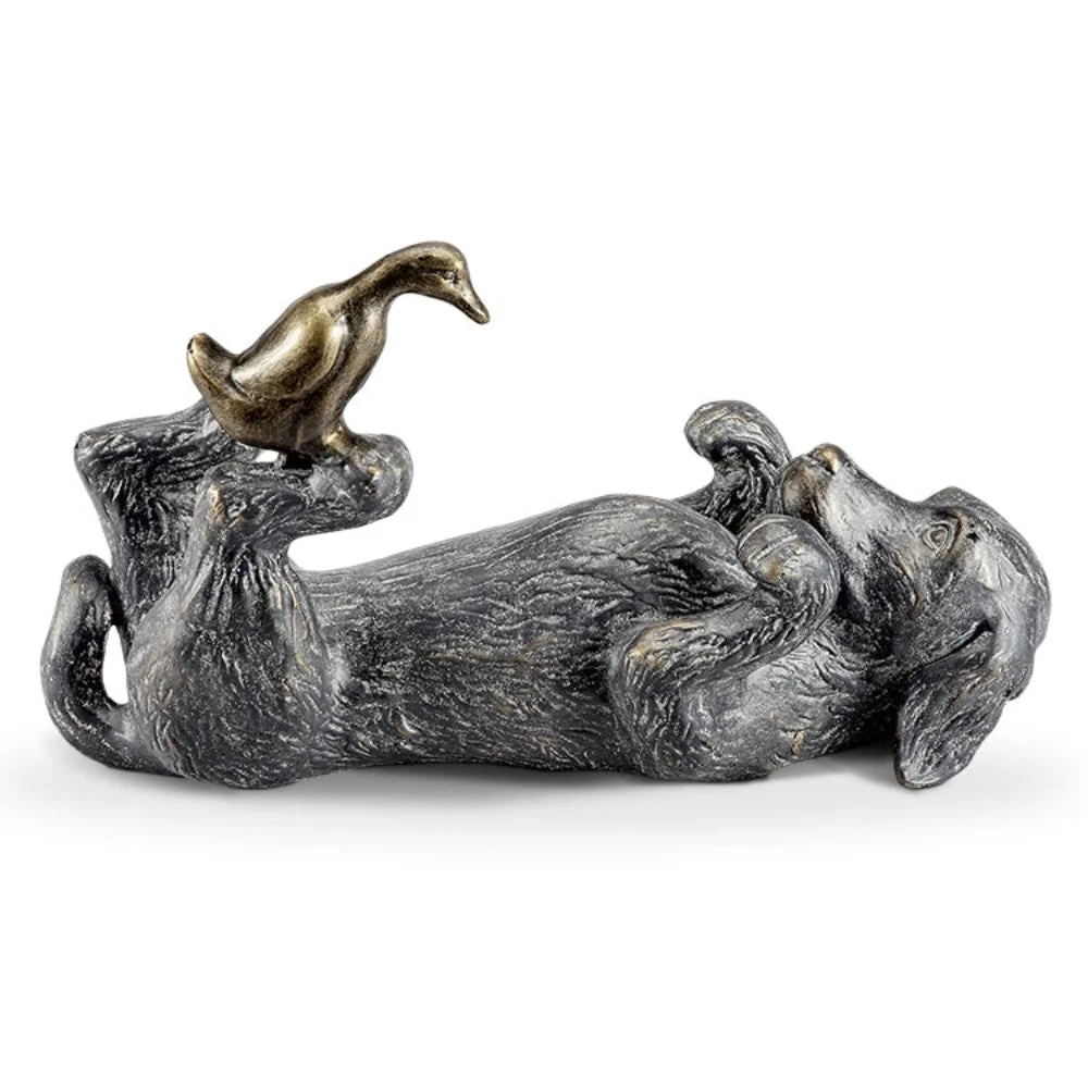 SPI Home Puppy Play Garden Sculpture – Whimsical 8" Tall Metal Dog Figurine for Outdoor Décor, Playful Pet-Inspired Yard Accent