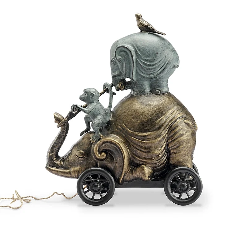 SPI Home 34894 Elephant Jungle Jammer Pull Along Garden Statue - Garden Decor