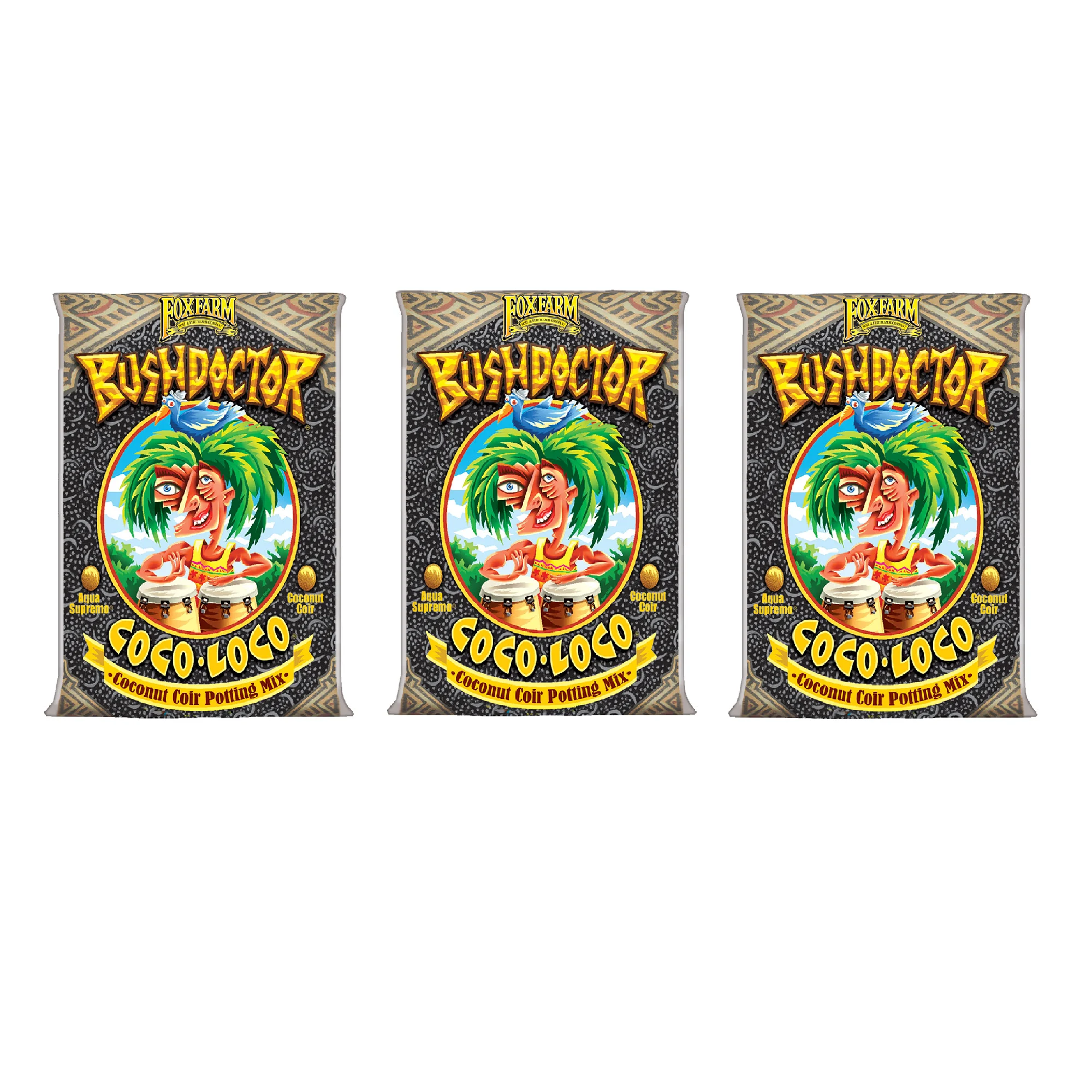 FoxFarm Bush Doctor Coco Loco Plant Garden Soil Mix, 2 Cubic Ft. (3 Pack)