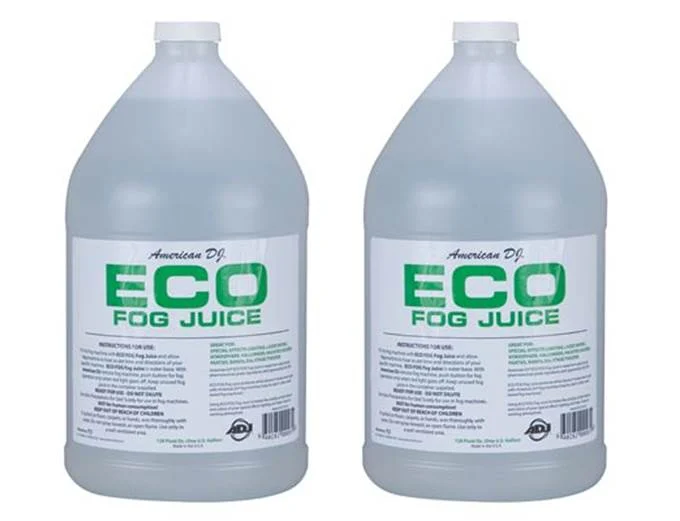 (2) AMERICAN DJ ECO-FOG/G Gallons of Fog/Smoke/Haze Machine Refill Liquid Juice