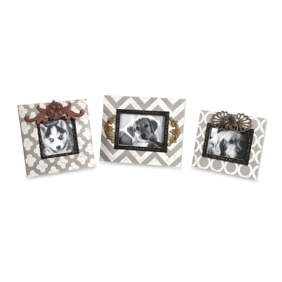 IMAX Worldwide Home Chevron Photo Frames - Set of 3