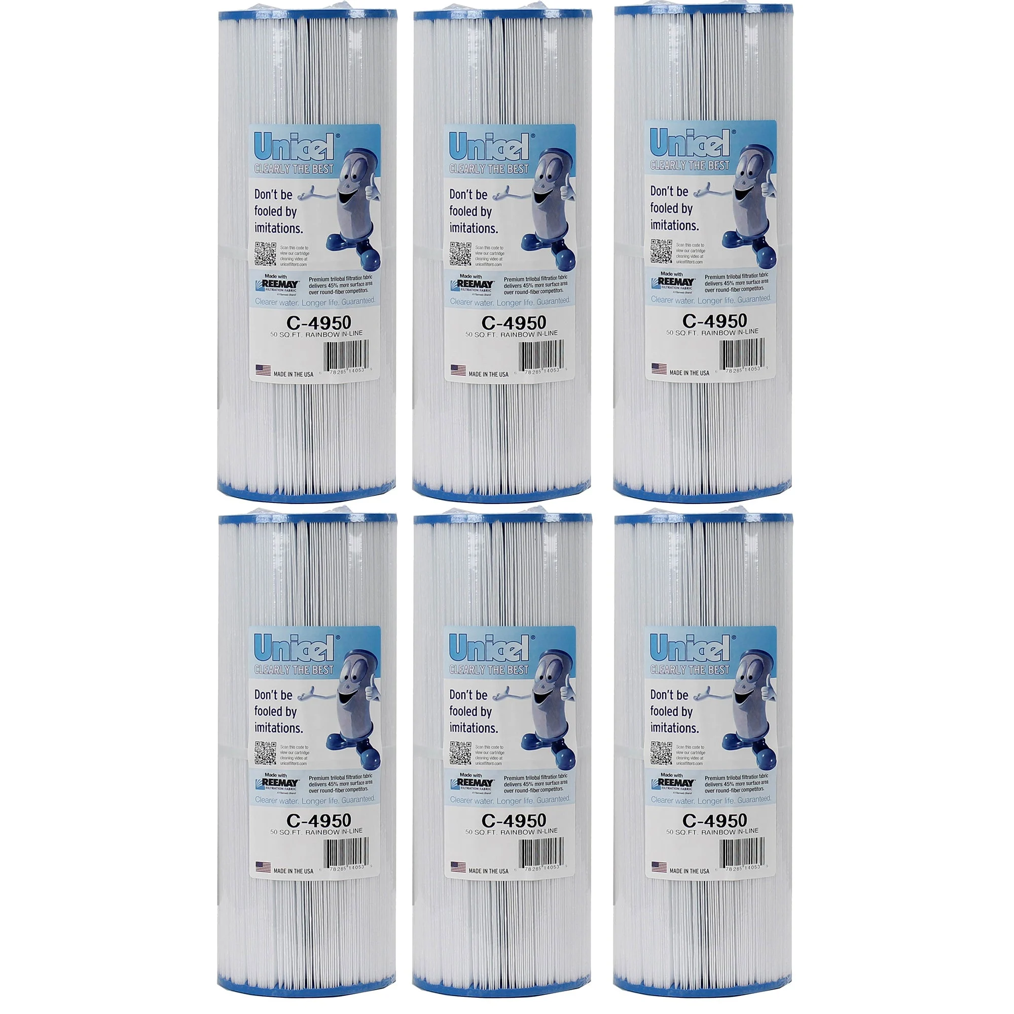 Unicel C-4950 Replacement 50 Sq Ft Pool Hot Tub Spa Filter Cartridge (6 Pack)