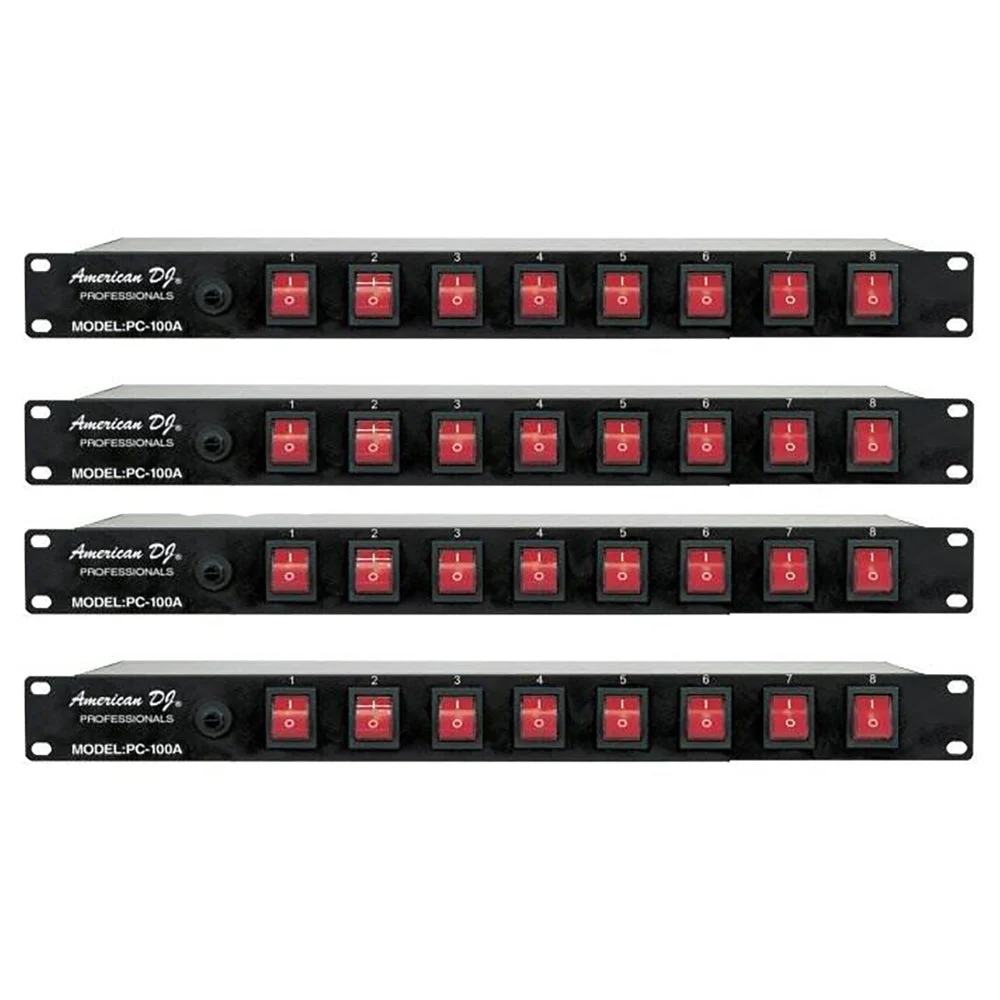 ADJ American DJ PC-100A 19 Inch Rack Light Power Distribution Center (4 Pack)