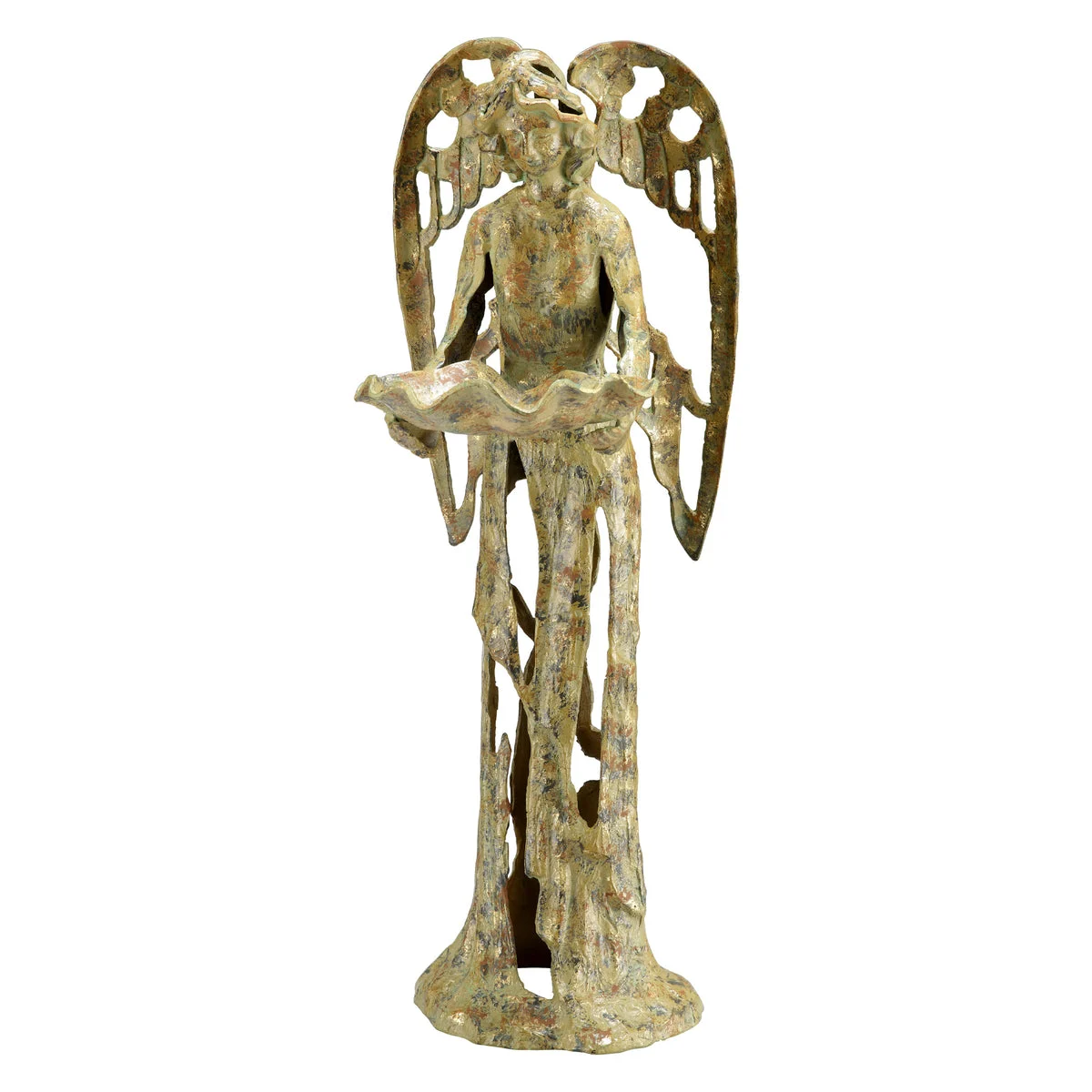 SPI Home Garden Angel Bird Feeder – 27" Cast Iron Sculpture, Decorative Outdoor Feeder with Angel Motif