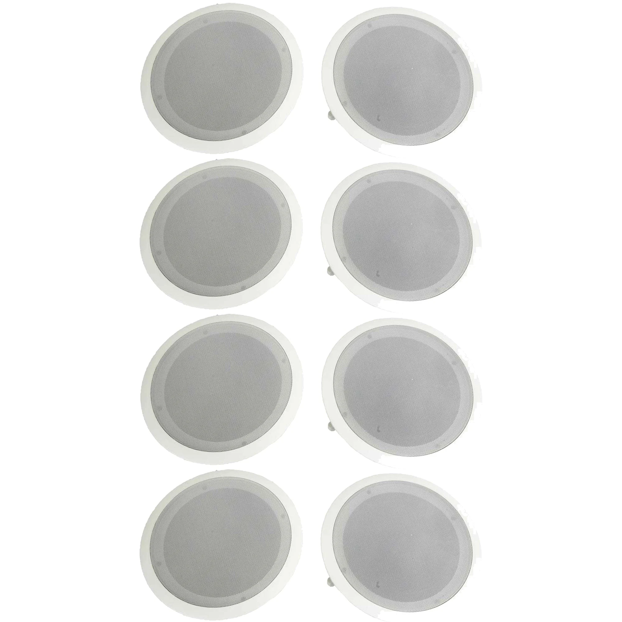 Pyle PDIC Series 8" 250W Round Flush Mount Wall and Ceiling Speakers, (8 Pack)