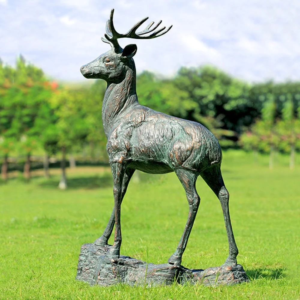 SPI Home Forest Prince Garden Sculpture – 41.5" Tall Metal Outdoor Statue with Rustic Finish, Woodland-Themed Decorative Art