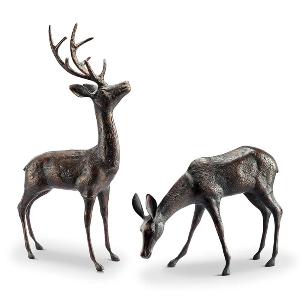 SPI Home Meadow Wanderers Garden Sculptures Pair – 31.5" Tall Metal Outdoor Statues with Rustic Finish, Nature-Inspired Design
