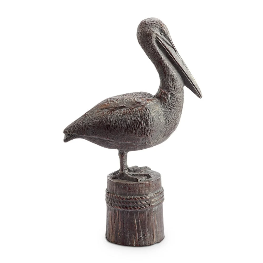 SPI Home Feathered Fisherman Garden Sculpture – Cast Iron Heron with Fish Detail, Rustic Outdoor Decor, 25" Tall