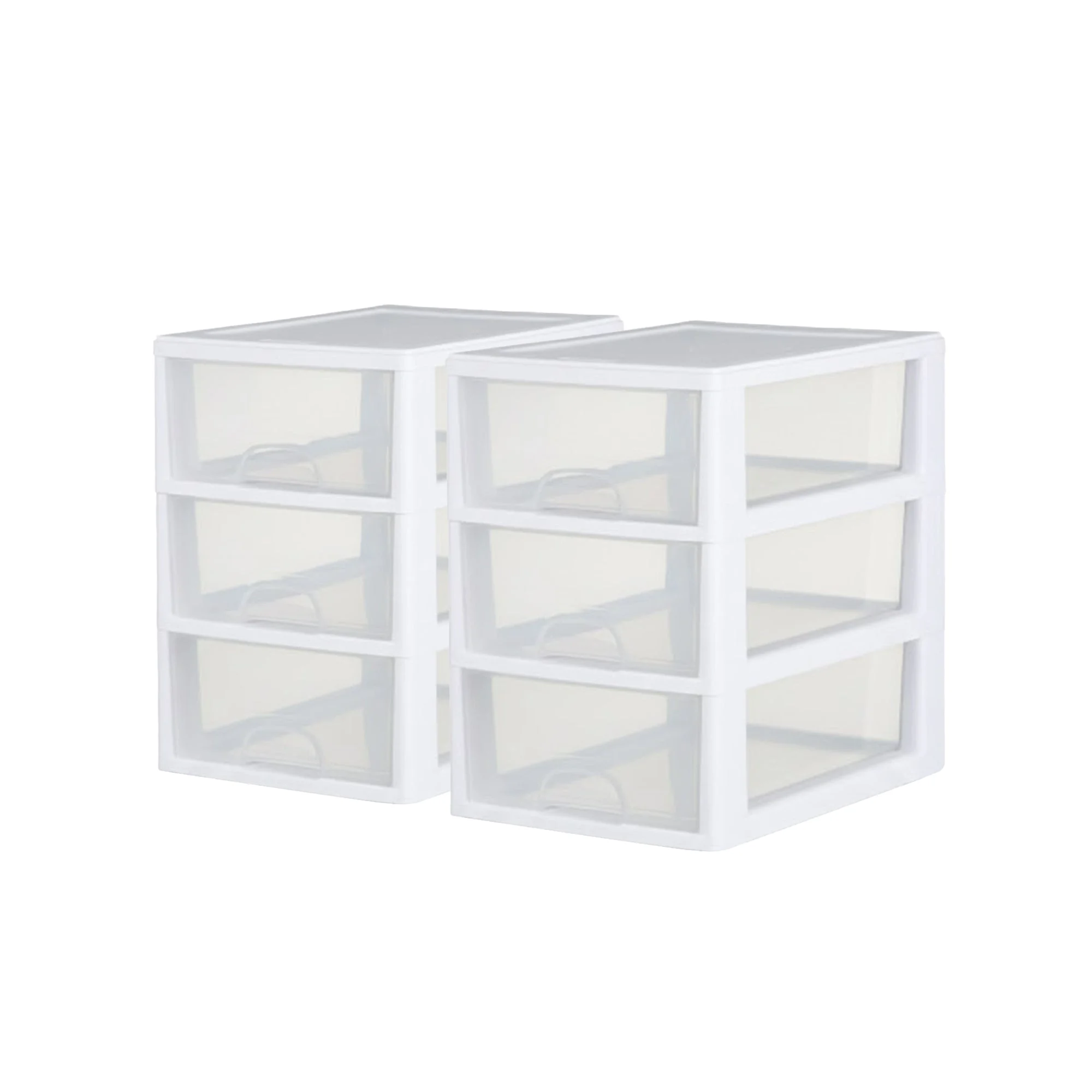 Sterilite 6Qt Stacking Storage Drawer, Plastic Home Organizer Bin, Clear, 6 Pack