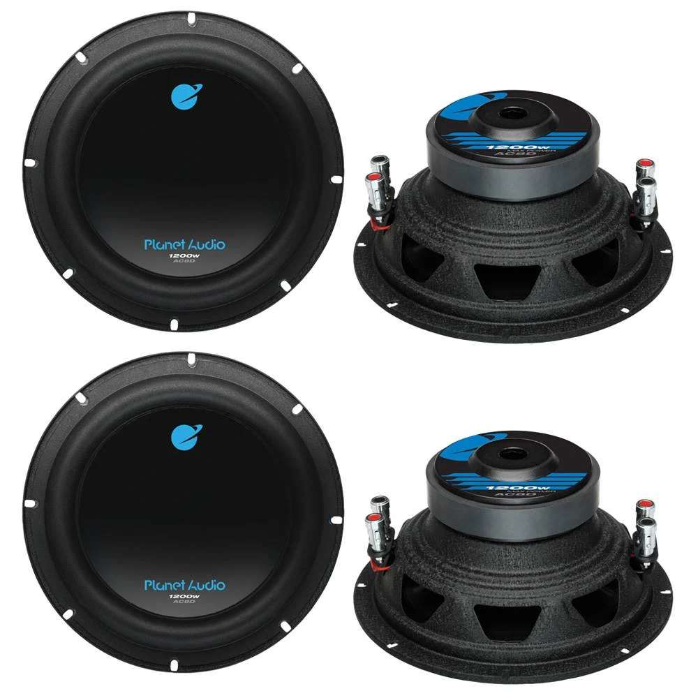 Planet Audio AC8D 8" 4800 Watt Car Subwoofers Power Sub Woofer DVC 4 Ohm