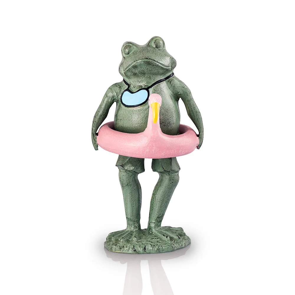 Beach Buddy Frog Sculpture – 19"H Metal Indoor & Outdoor Accent by SPI Home