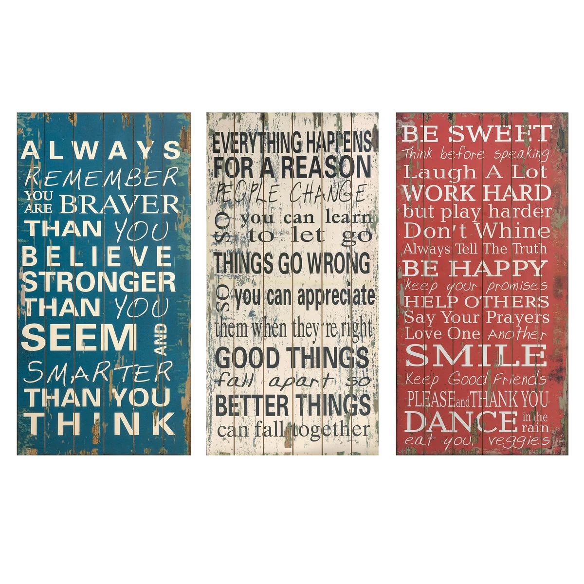 IMAX Worldwide Home Rules of Life Wall Decor - Set of 3