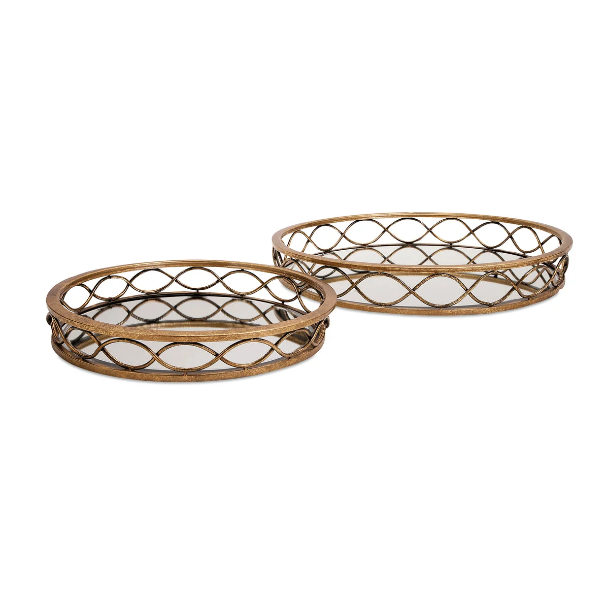 IMAX Worldwide Home Prestco Mirrored Trays - Set of 2