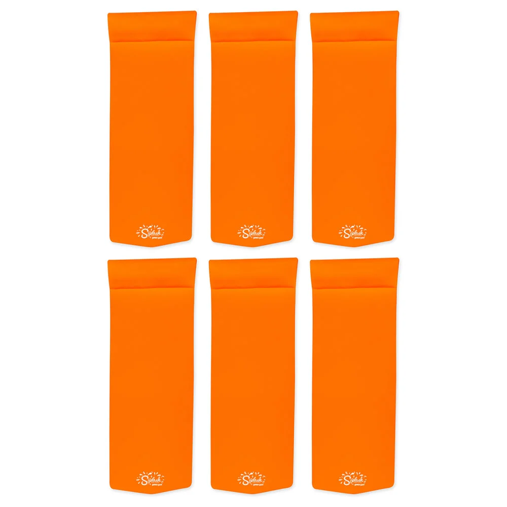 TRC Splash 70 Inch Foam Raft Lounger Pool Lake Float, Orange Breeze (6 Pack)