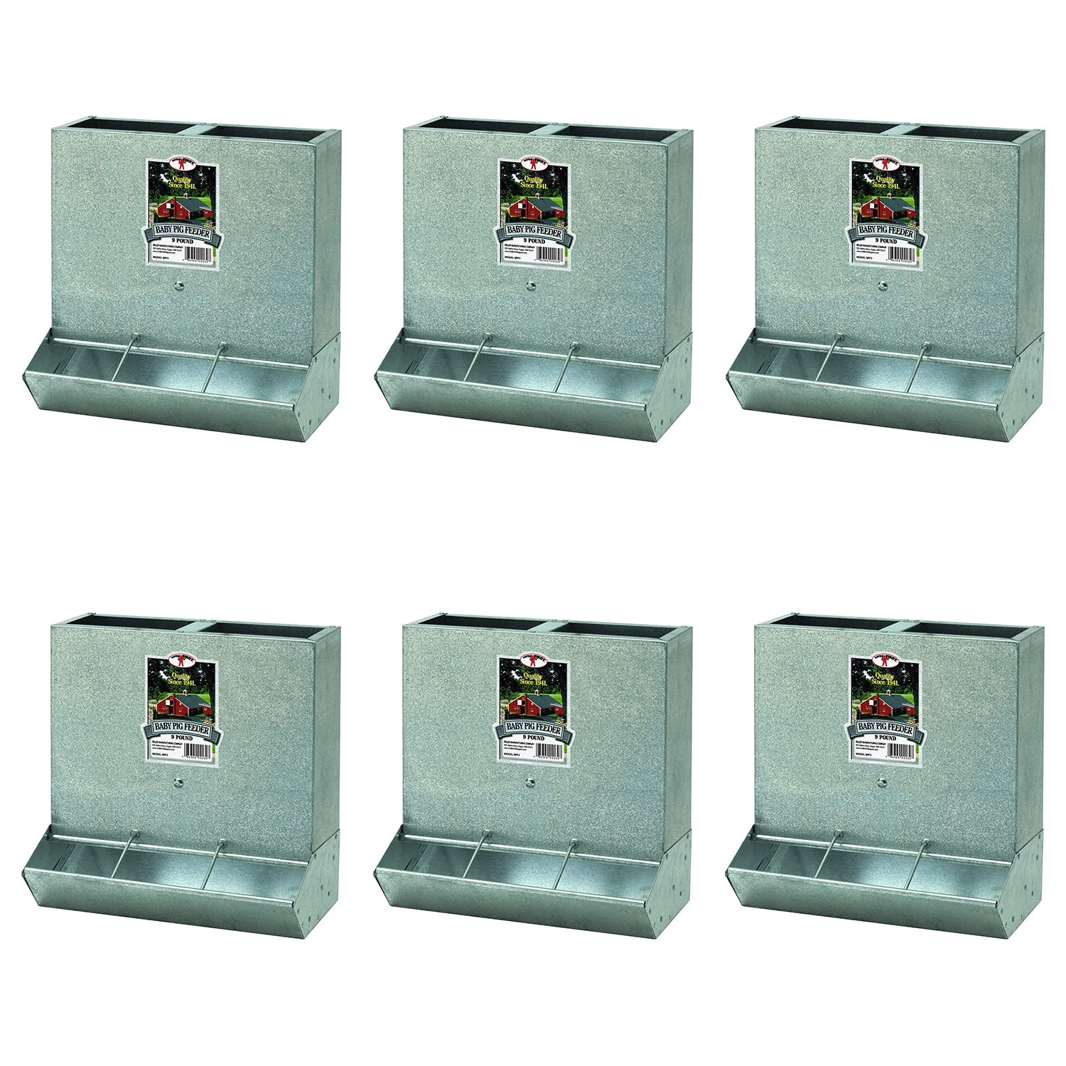 Little Giant BPF3 Mountable 3 Hole Baby Piglet Trough Feeder, 9 Pound (6 Pack)