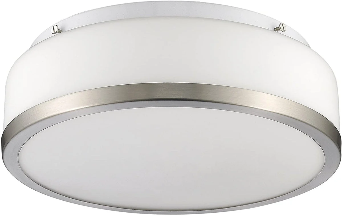 Chloe Lighting CH23018BN13-CF2 Balwin Transitional 2 Light Bushed Nickel Flushmount Ceiling Fixture 13`` Wide