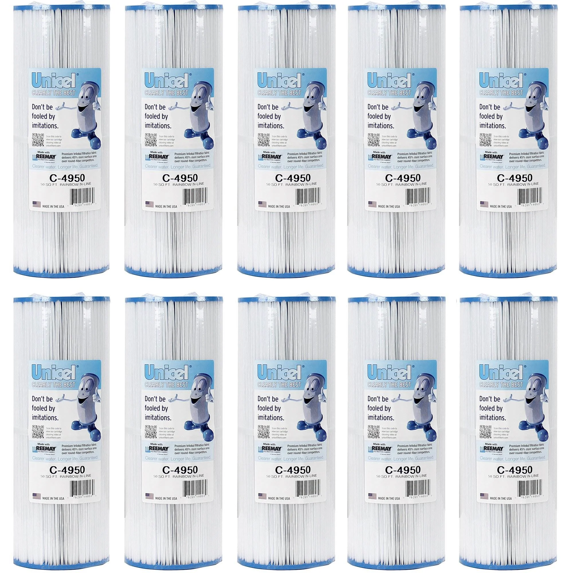 Unicel C-4950 Replacement 50 Sq Ft Pool Hot Tub Spa Filter Cartridge (10 Pack)