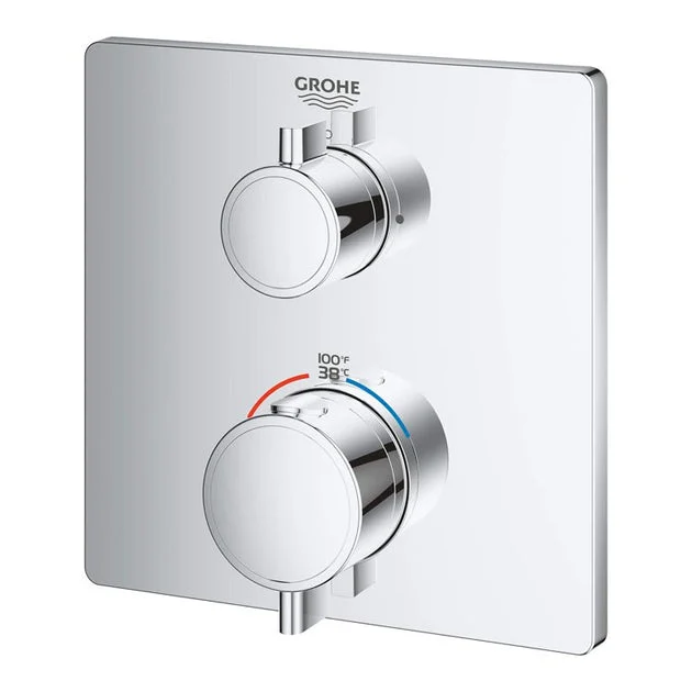 Grohtherm Square Two Handle Dual-Function Thermostatic Valve Trim