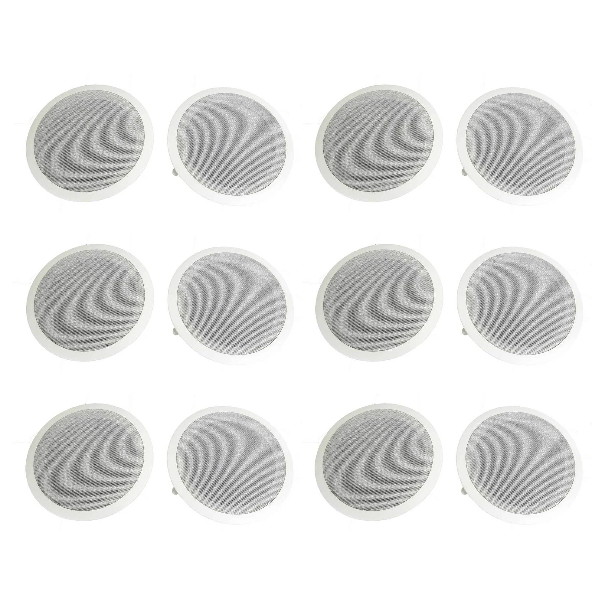 Pyle 8" 500W 2 Way In Wall/Ceiling Home Speakers System Audio Stereo, 12 Pack