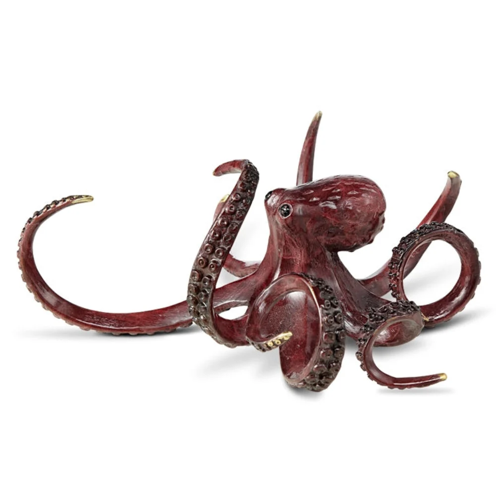 SPI Home Curious Octopus Brass Sculpture Coastal Sea Life Accent 3.5 Inches Tall