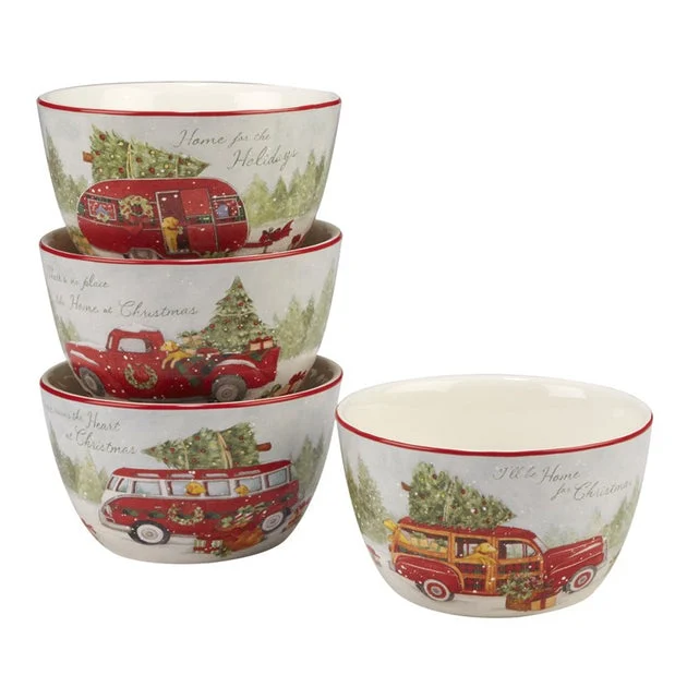 Home for Christmas Ice Cream Bowls Set of 4